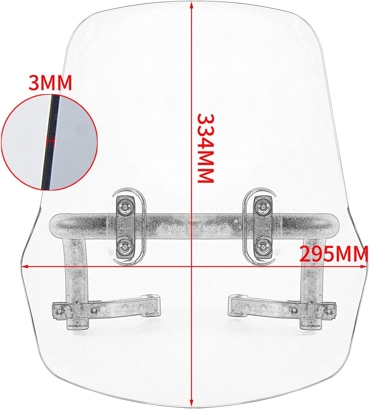 Motorcycle Front Windscreen Windshield for Honda CT125 2021 2022 2023 2024 2025 Trail Huntercub 125 Morden Sport Wind Shield Screen Flyscreen Deflector Protector Fairing (Clear)