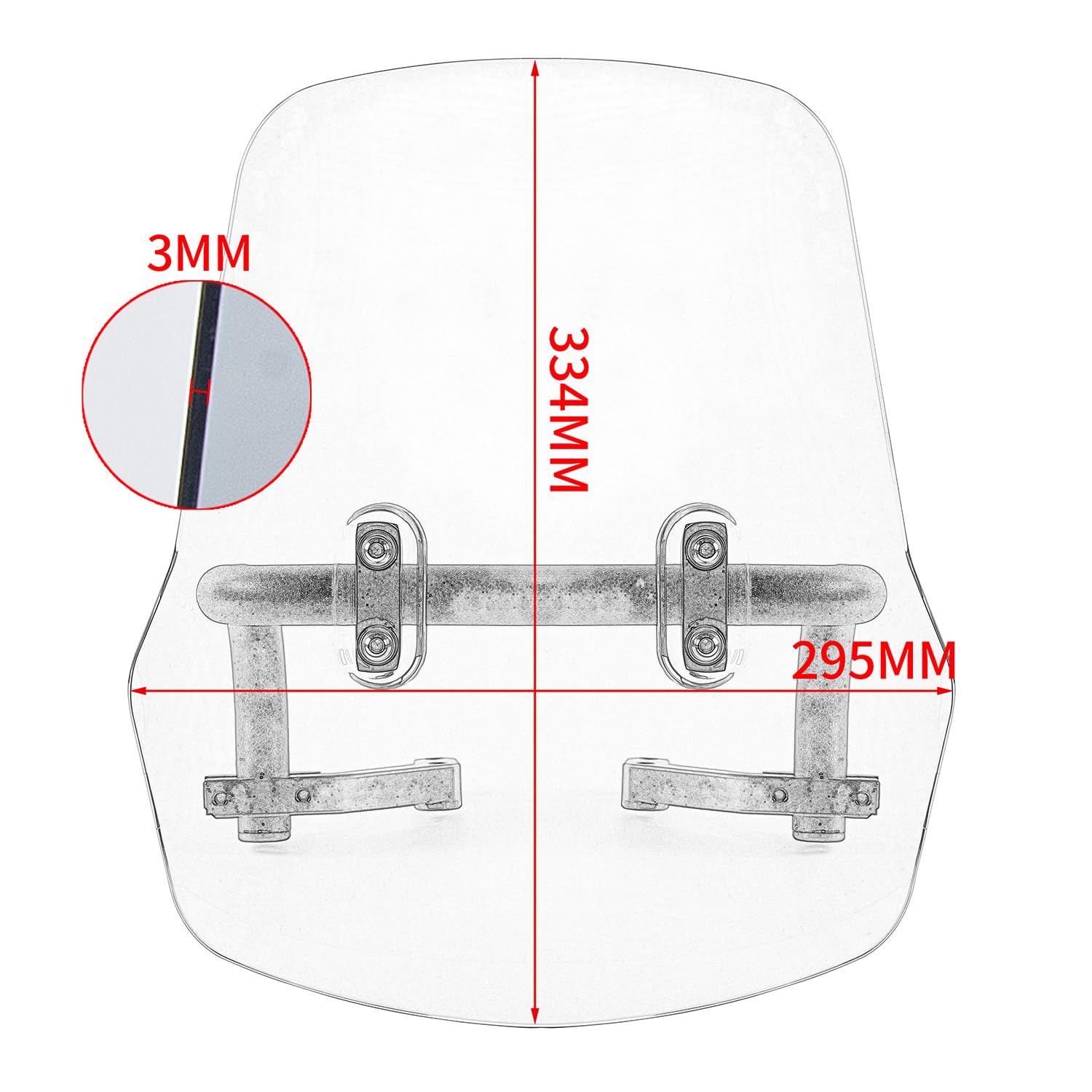 Parabrisas de Motocicleta Deflectores de Pantalla de Viento para Moto Compatible con CRF 250L CRF 250S 2013-2022 CRF 250M 2013-2017 CRF300L 2021-2023, Ahumado