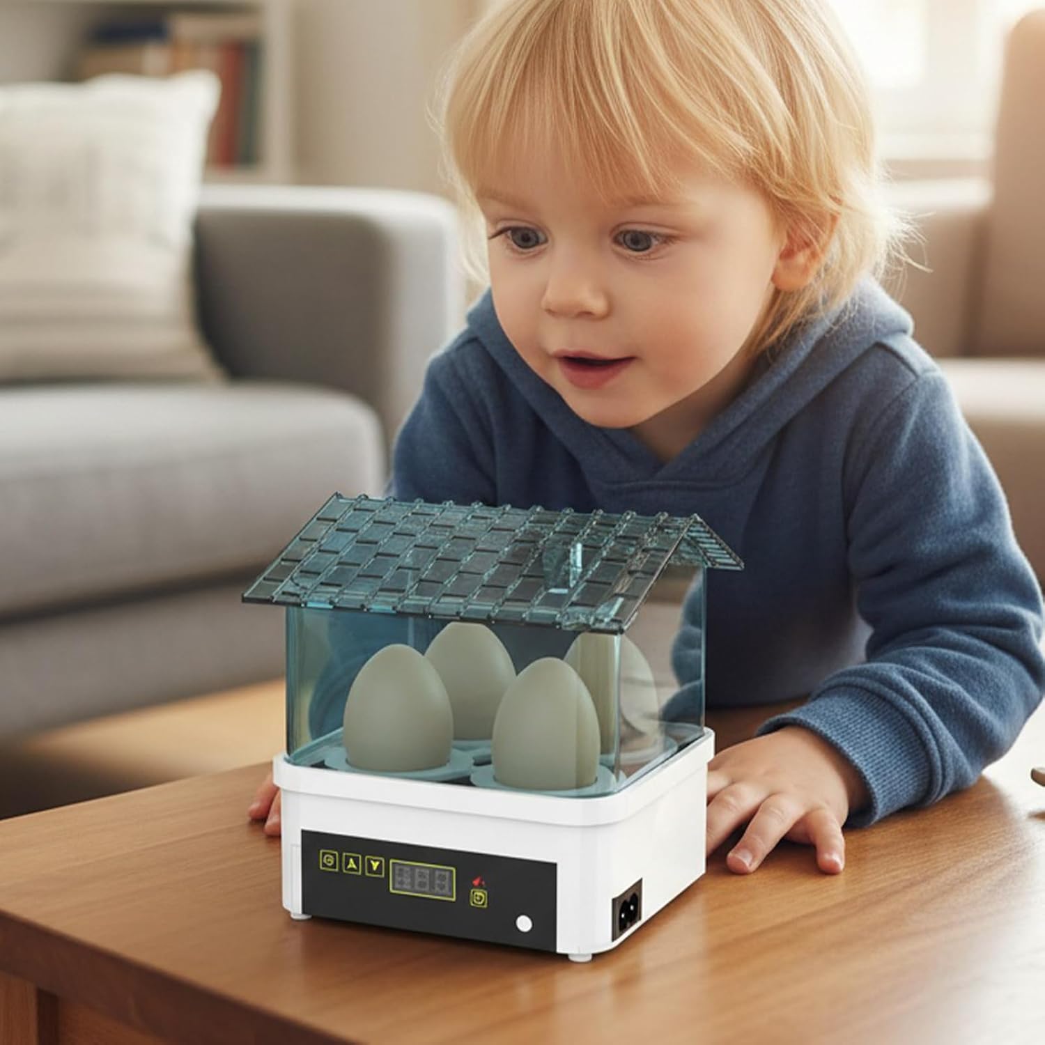 Egg Hatching Incubator - 4-Grid Device, Temperature Humidity Control with Precise Setting, Chick Duck Incubator with Strong Frame, Farming Tool Accessory, Poultry Supply Home Improvement for Farm