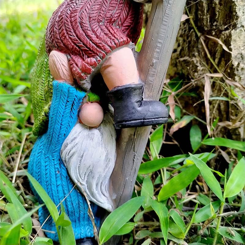 Garden Gnome Statue, Funny Climbing Ladder Gnomes Figurine Resin Sculpture Outdoor Decor for Patio Yard Lawn Porch Ornaments Gift - Image 6