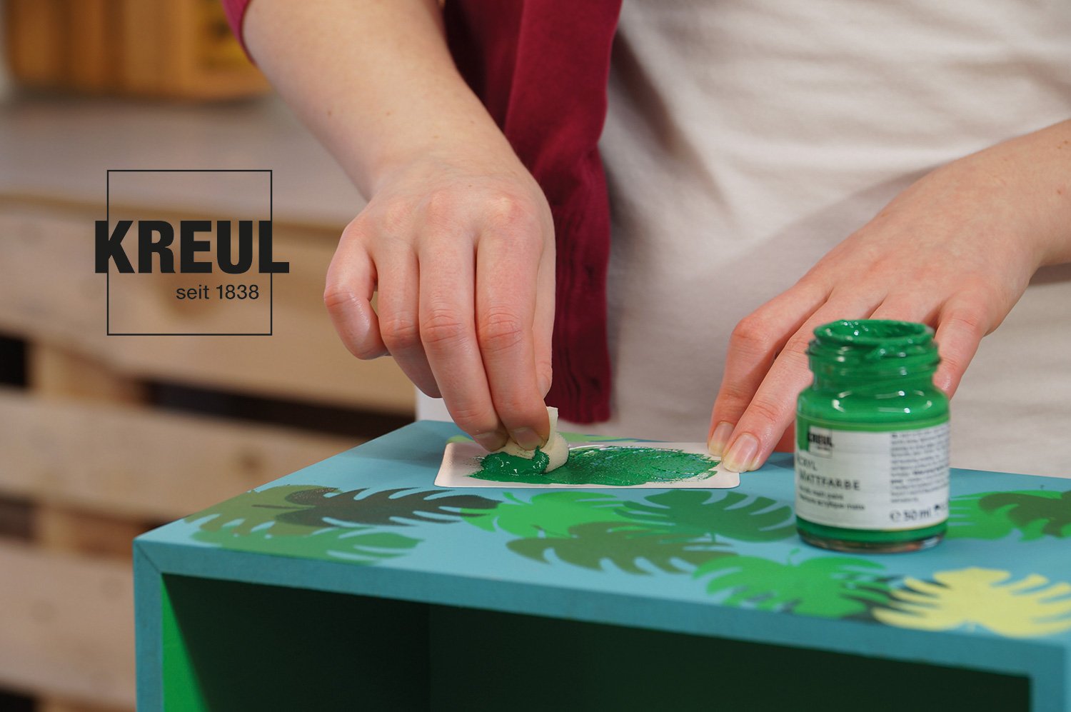 Peinture Acrylique Mate Kreul Noir 275 Ml - Crémeuse, Couvrante, à Base D'eau - Pour Bois, Verre, Céramique, Etc.