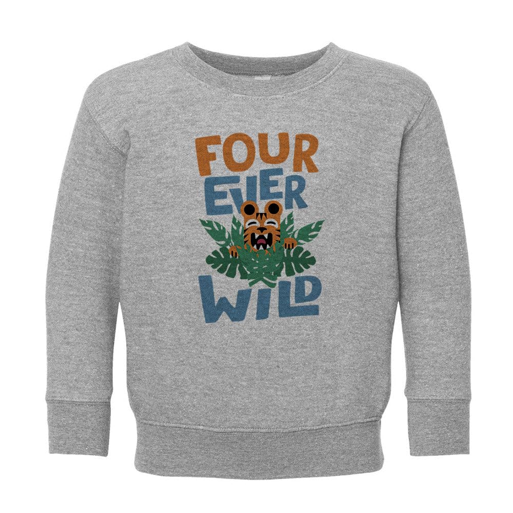 Four Ever Wild Kids Sweatshirt Toddler 4T Heather Grey