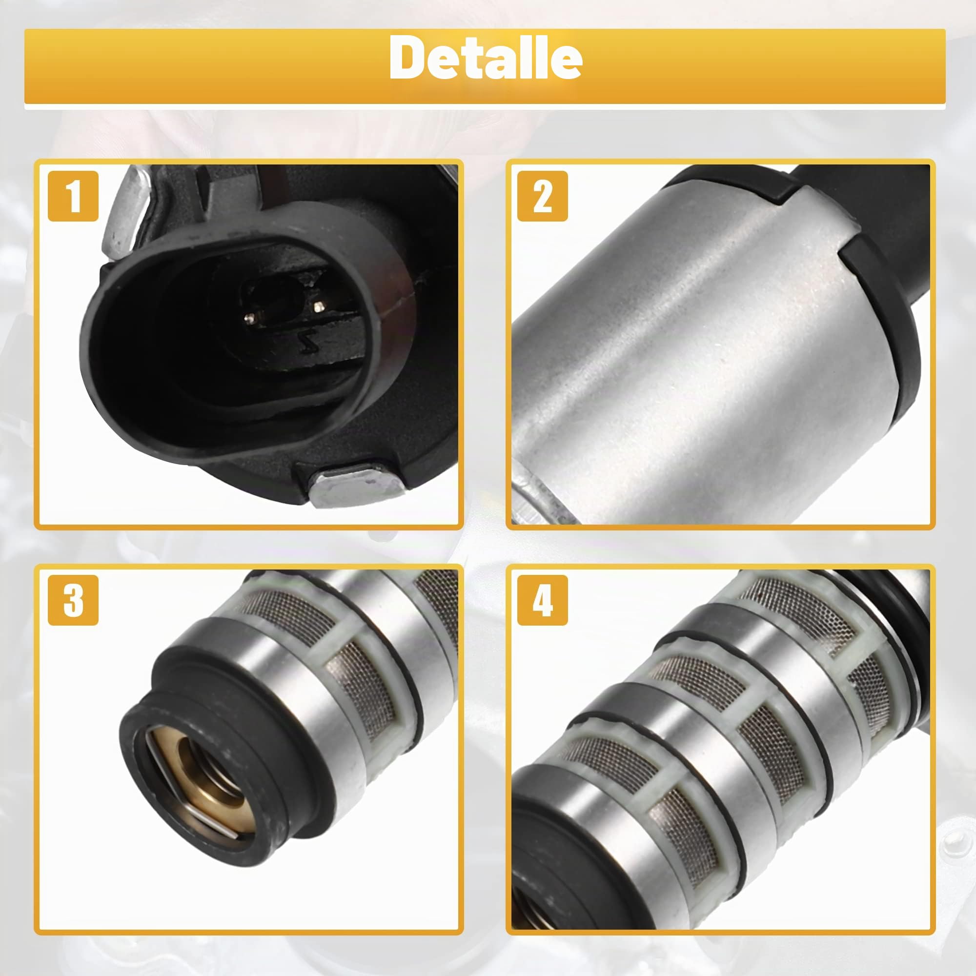 A ABSOPRO 55209167 Solenoide Vvt Para Ford Ka 08-12 1Pc | Plateado Y Negro,Plástico Y Metal,109X40X26Mm,55209167,55209166,Para Alfa Romeo 159 1.8L 05-12,Para Fiat 500 1.2L 07-11
