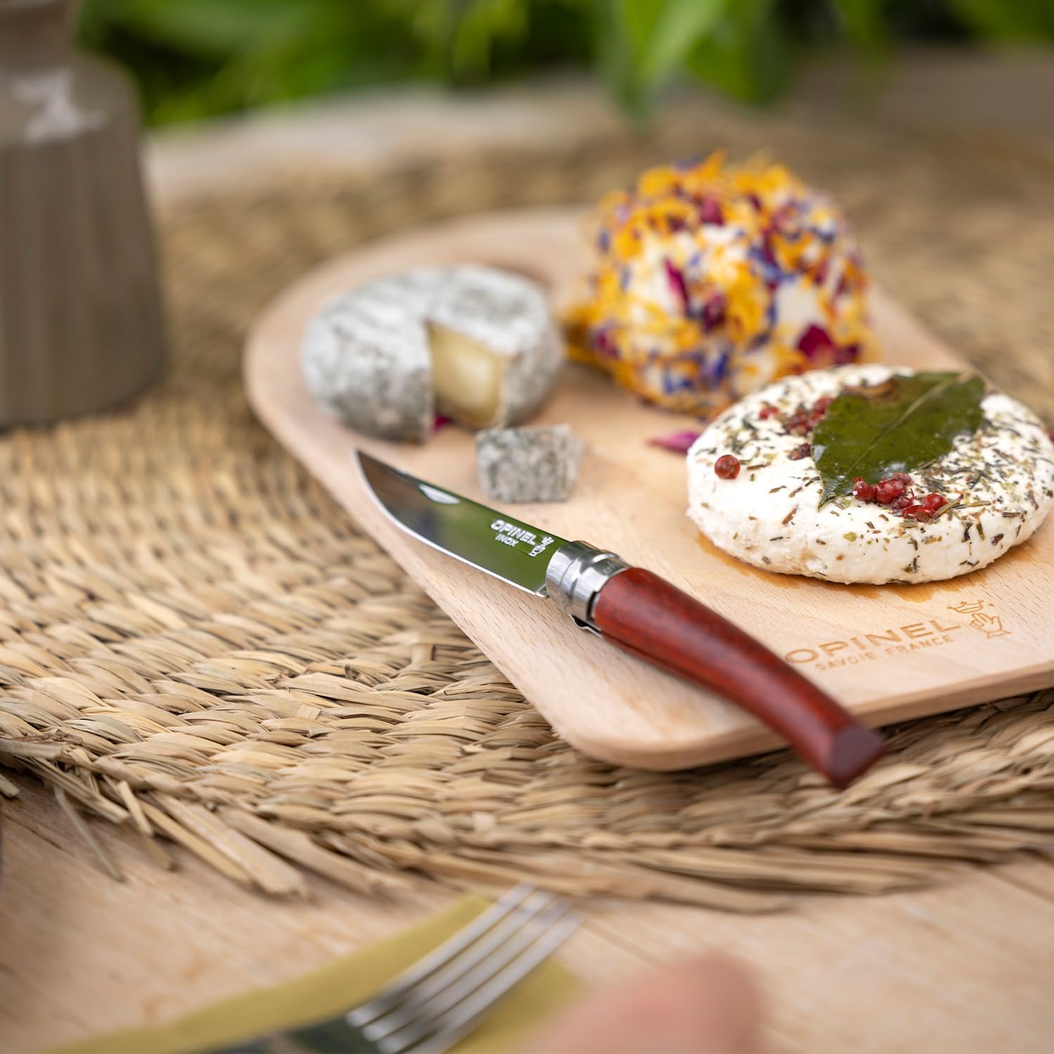 Opinel Effile Slimline Series Folding Fillet Knife – Slim Blade Folding Knife, Virobloc Locking Collar, Sustainably Harvested Wood Handles, Updated Blade Profile (Padouk Wood/No.10)