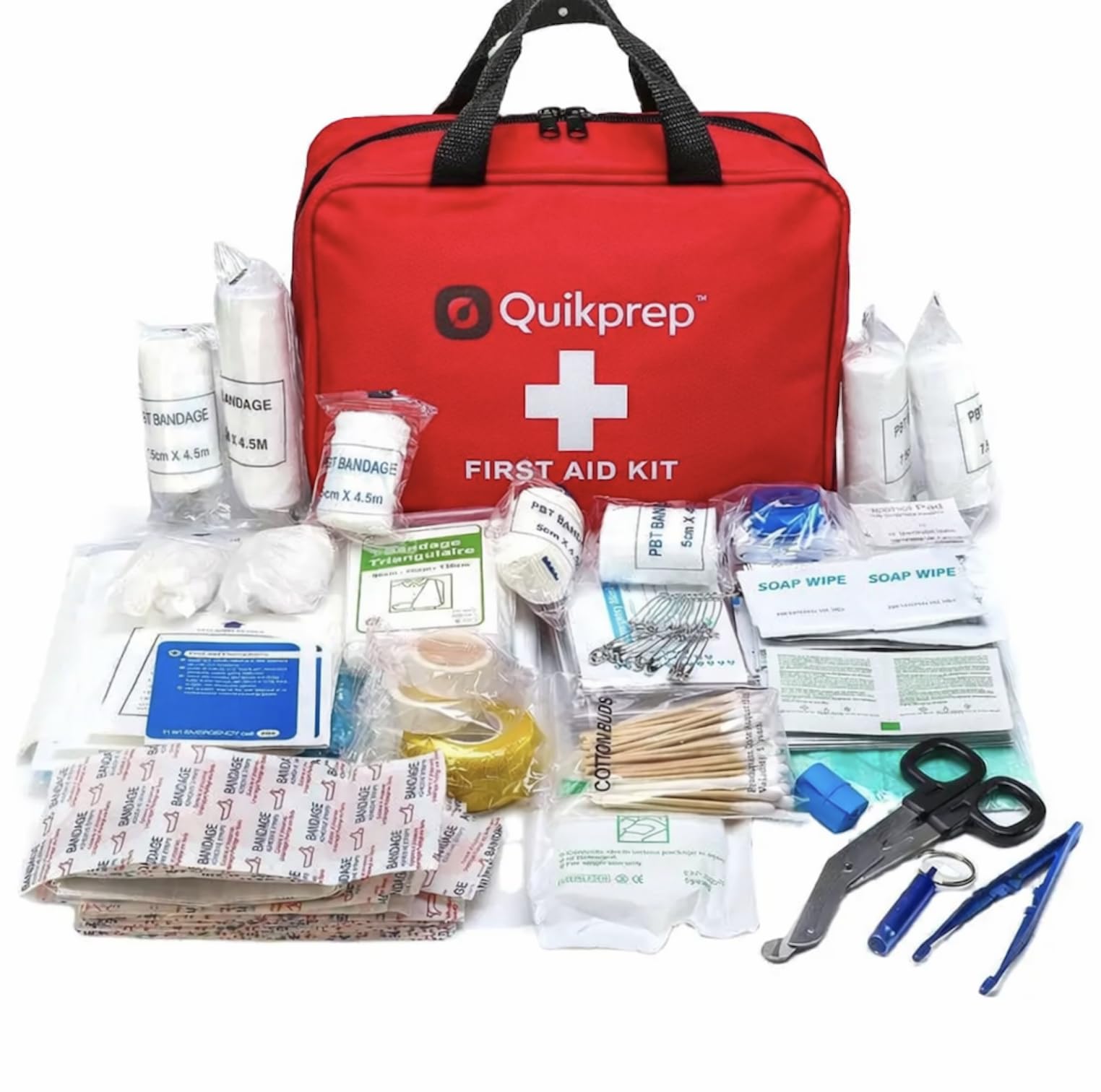 Kit First Aid 210 Pieces – Kit di emergenza compatto e portatile, impermeabile e durevole, include la scatola di emergenza e la cura bruciata – per casa, auto, viaggi e attività all'aperto QuickPrep
