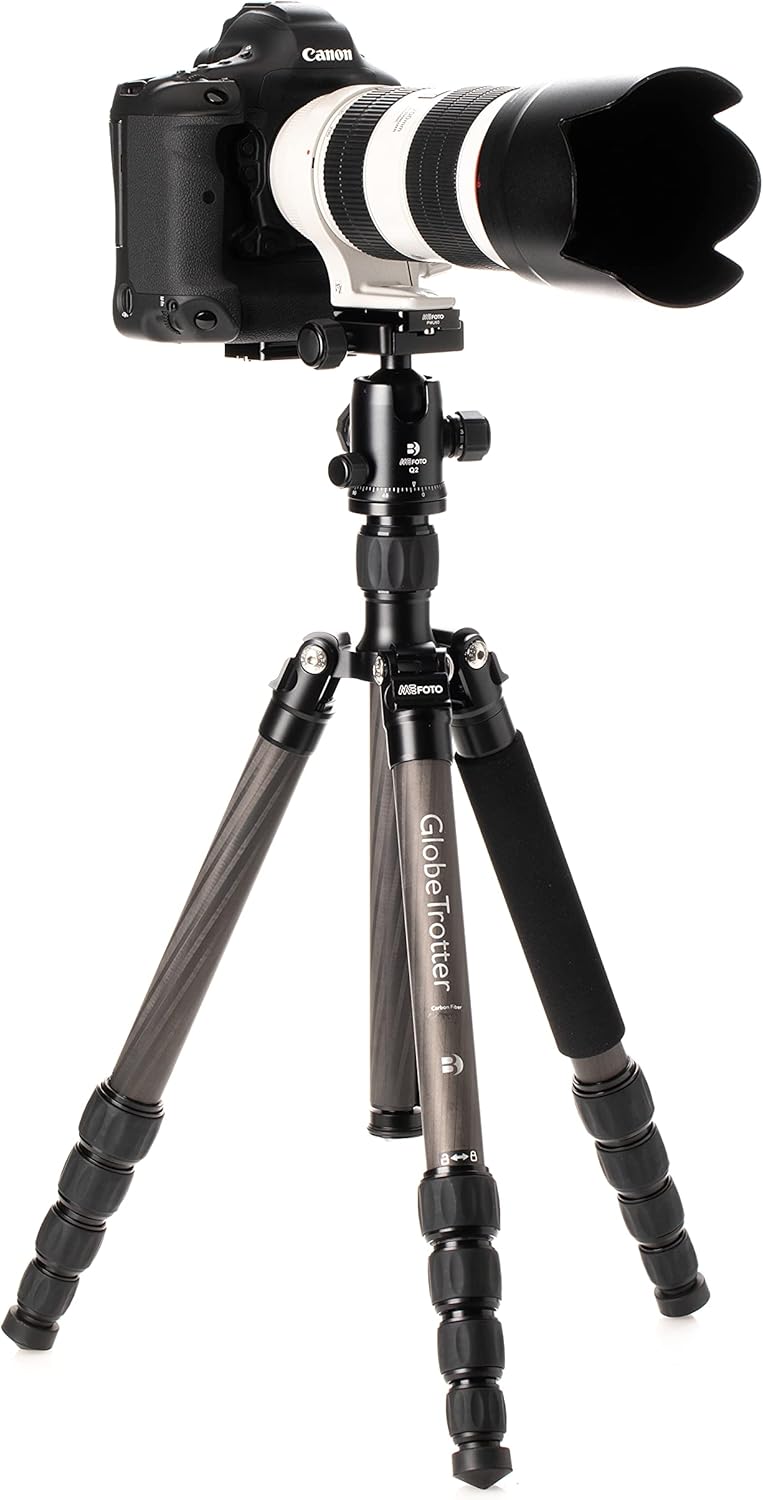 Benro MeFOTO Globetrotter Travel Tripod, Ballhead and Monopod in Black, 2 Series Carbon Fiber Legs, 4 Leg Sections, Twist Leg Locks, Padded Carrying Case (BMGTCBLK)