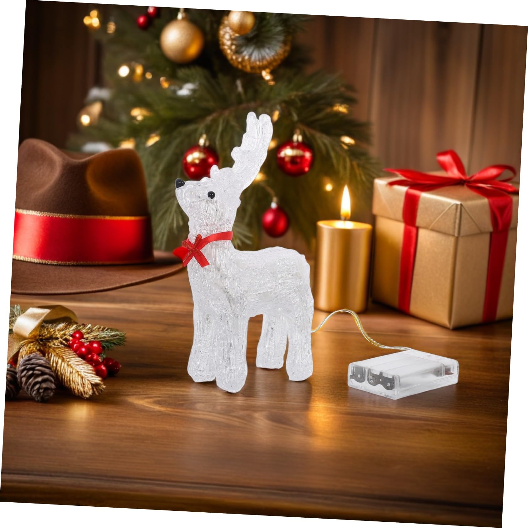 IMIKEYA Leuchtendes Rentier für Weihnachten Beleuchtete Rentierdeko für Zuhause Rentier-weihnachtsdekoration mit Led-licht Fensterdeko oder Tischornament