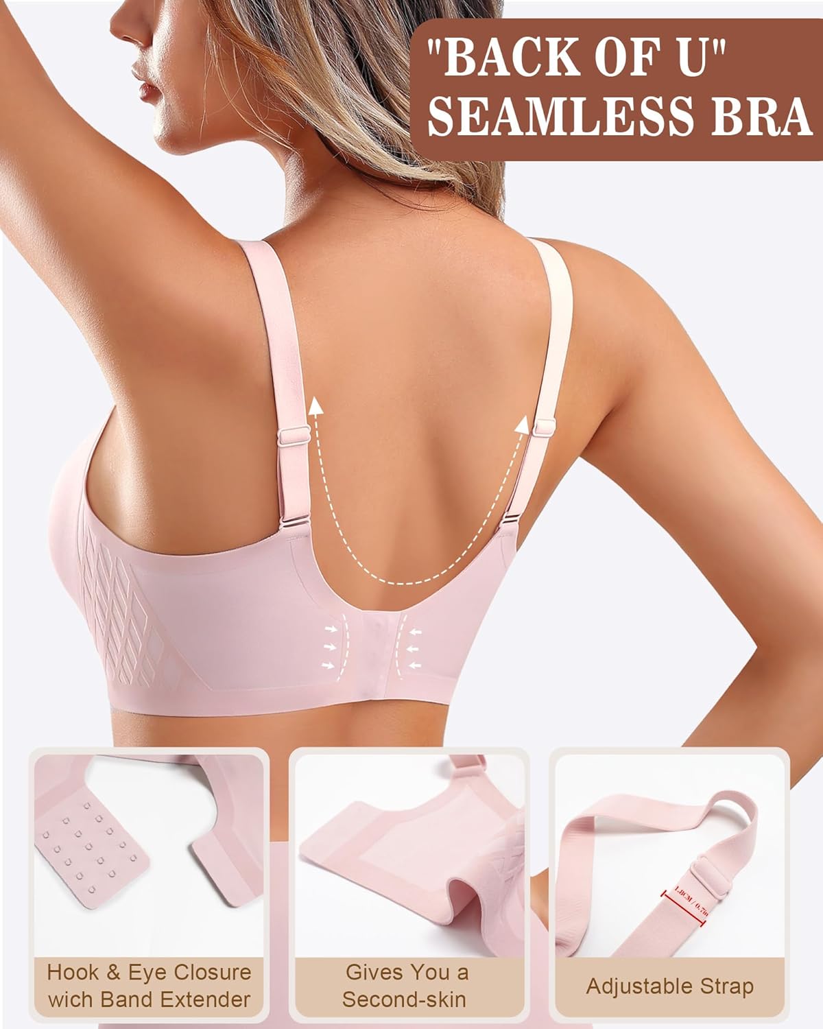 As Fairy Womens Wireless Bra Push Up Bra for Women Seamless No Underwire Bras Regular & Plus Size - Image 3