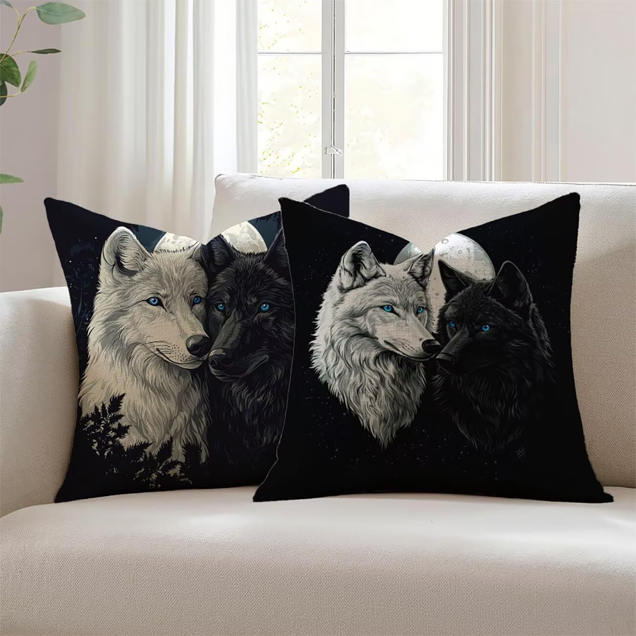 Housses de coussin extérieur imperméable lot de 2 lin déperlant