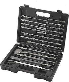 17Pcs SDS-Plus Rotary Hammer Drill Bit Set Chisels Concrete Masonry Tool Accessory with Storage Case