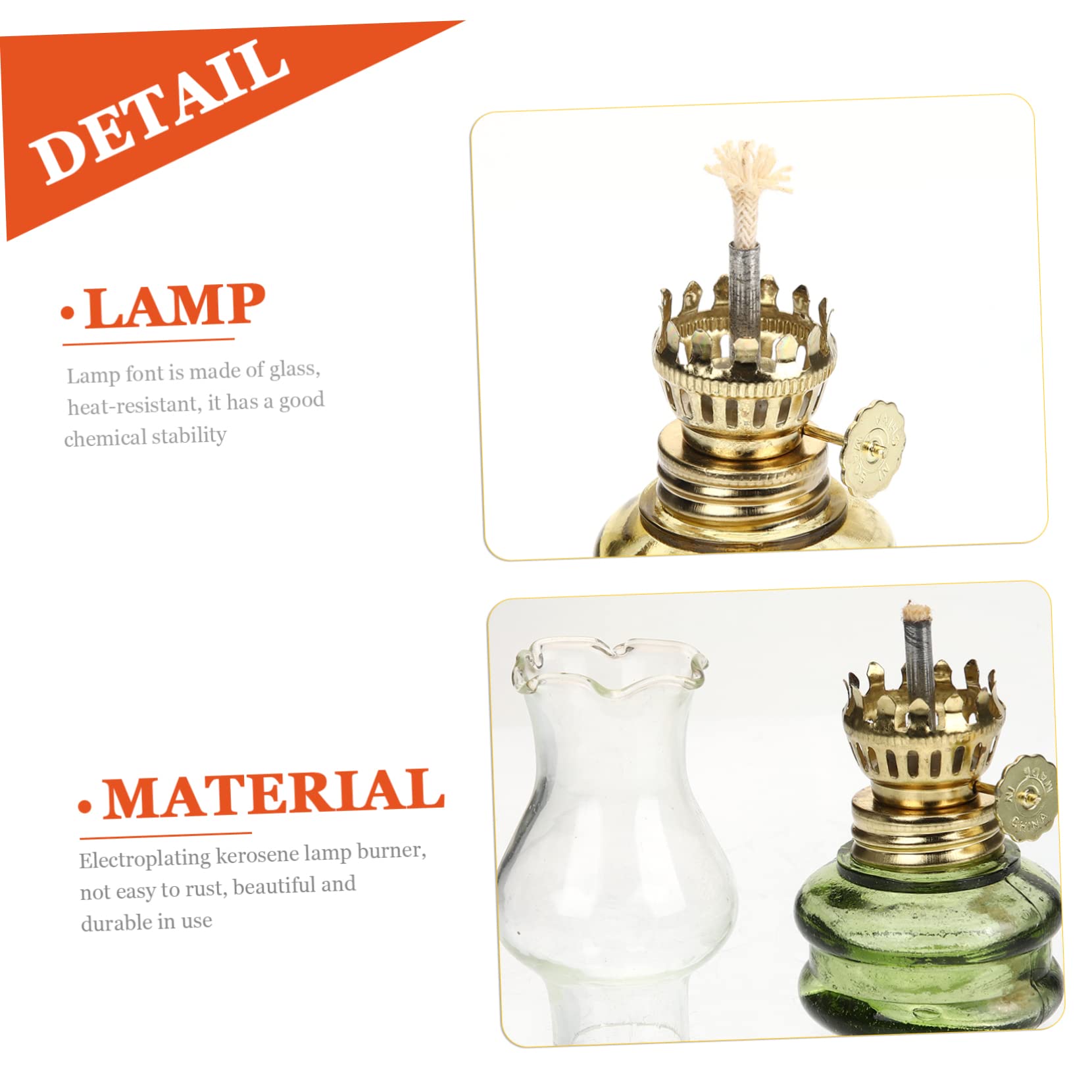 TOPBATHY 5 Sätze Kerosinlampe Tischlampe The Desk Lamp Pultleuchte Kerosinlaterne Table Lamps Lampen Hurrikan Tischdeko Rustikale Petroleumlampe Öllampe Mit Großer Kammer Glas 3 Stück * 5