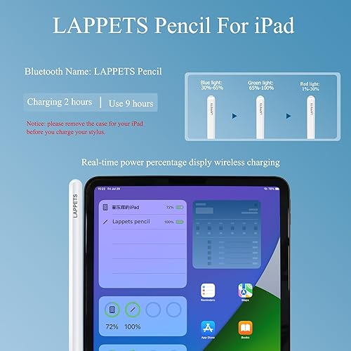 Miniatura 3 de Lápiz óptico de carga inalámbrico magnético compatible con Apple iPad Pro 2018-2023 (1112.9 pulgadas), iPad Air 45 generación, iPad Mini 6