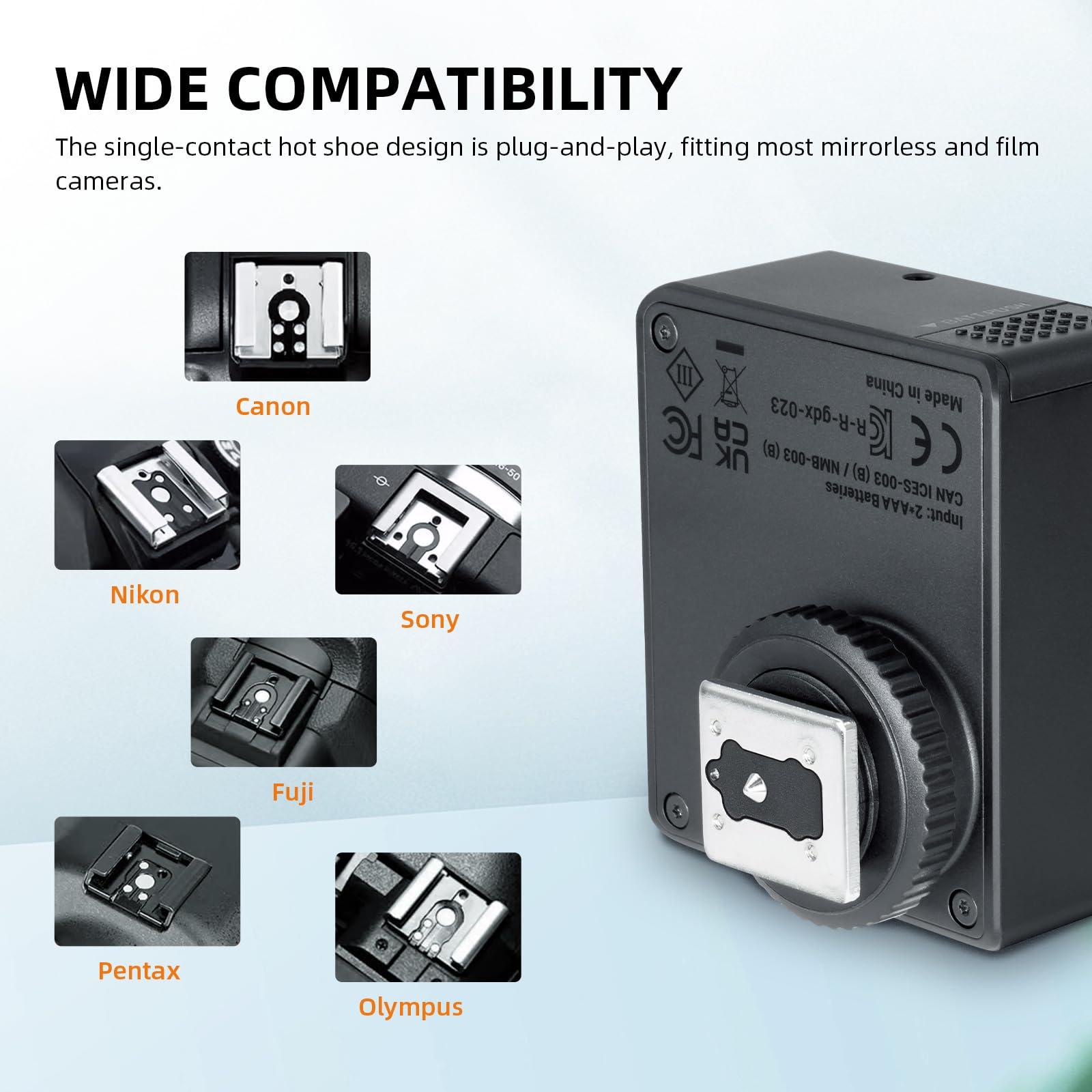 Godox iM30 Mini Flash de Cámara, 230 Flashes de Máxima Potencia, Control Óptico S1/S2, 7 Niveles de Potencia, Compatible con Zapata de un Solo Contacto