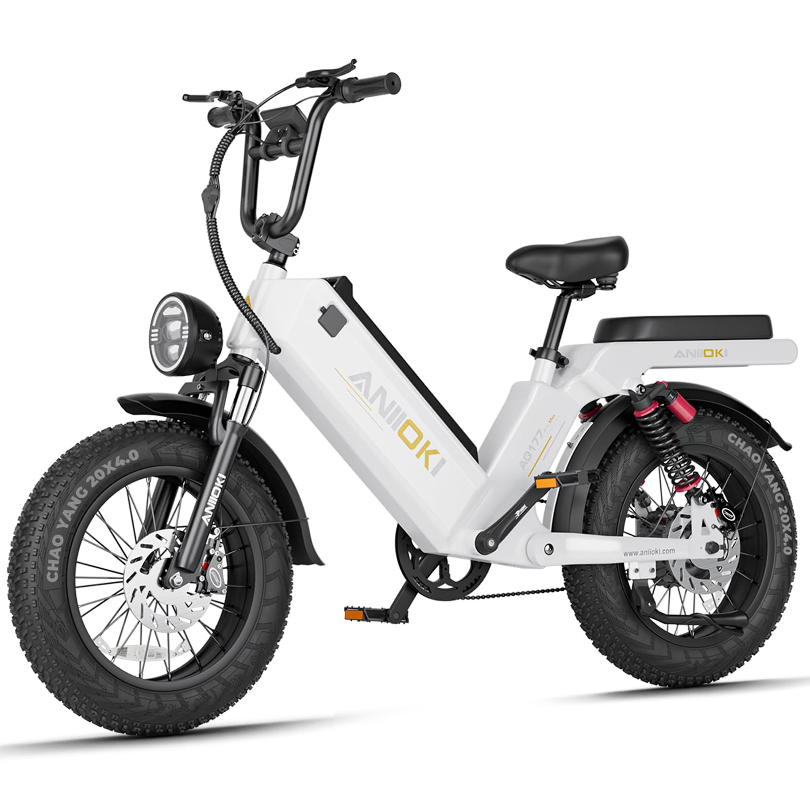 ANIIOKIEbike for Adult,Electric Bike with 60ah Battery,30+ Mph Top Speed,1200/1400W/1800W Peak Power,Fat Tire eBikes,200 Miles Commuting Bike