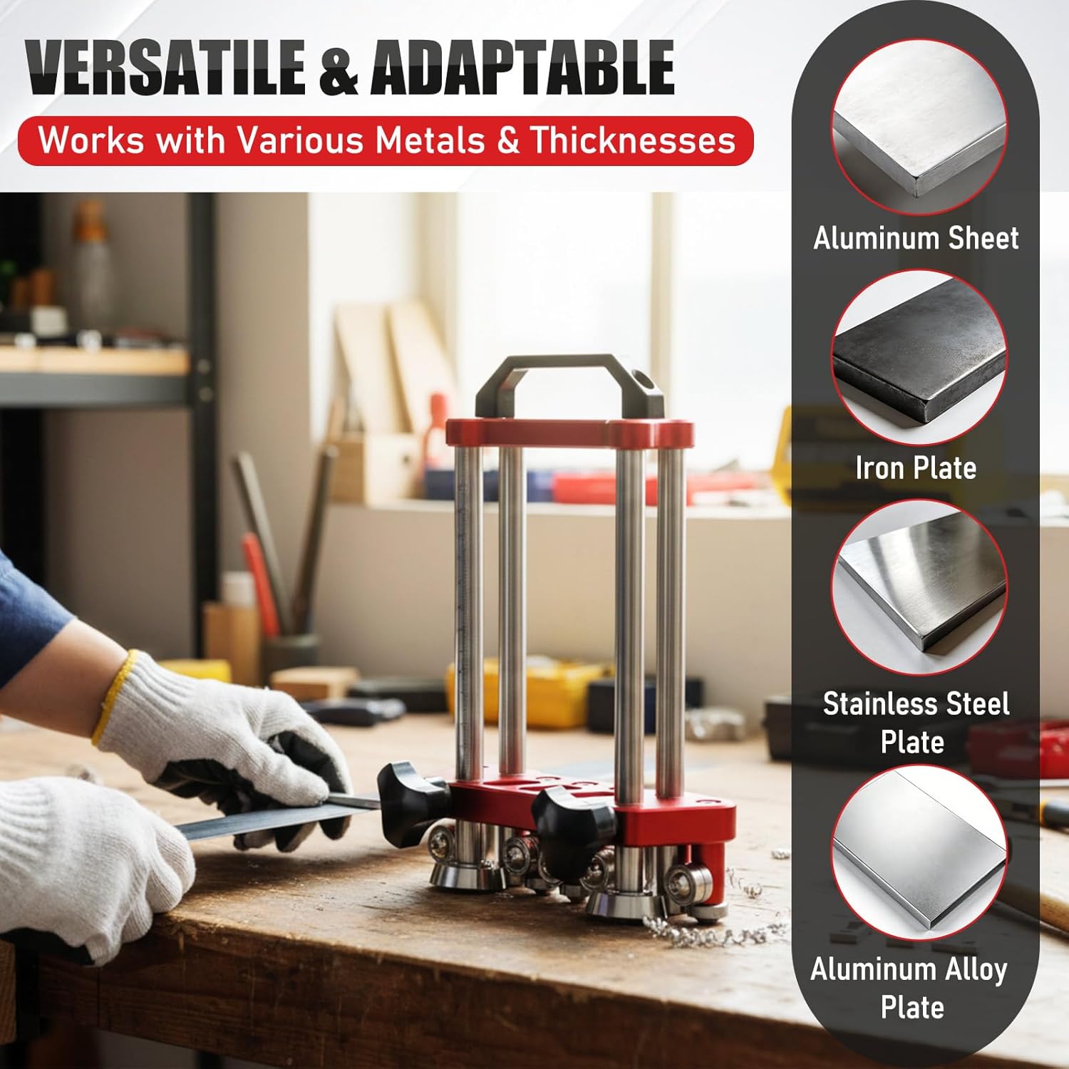 Sheet Metal Roller 2 Station Bender Roofing Tools Sheet Fabrication 0-100° Bending Range Large Metal Rollers and Bending Tool for Industrial Production(Red)