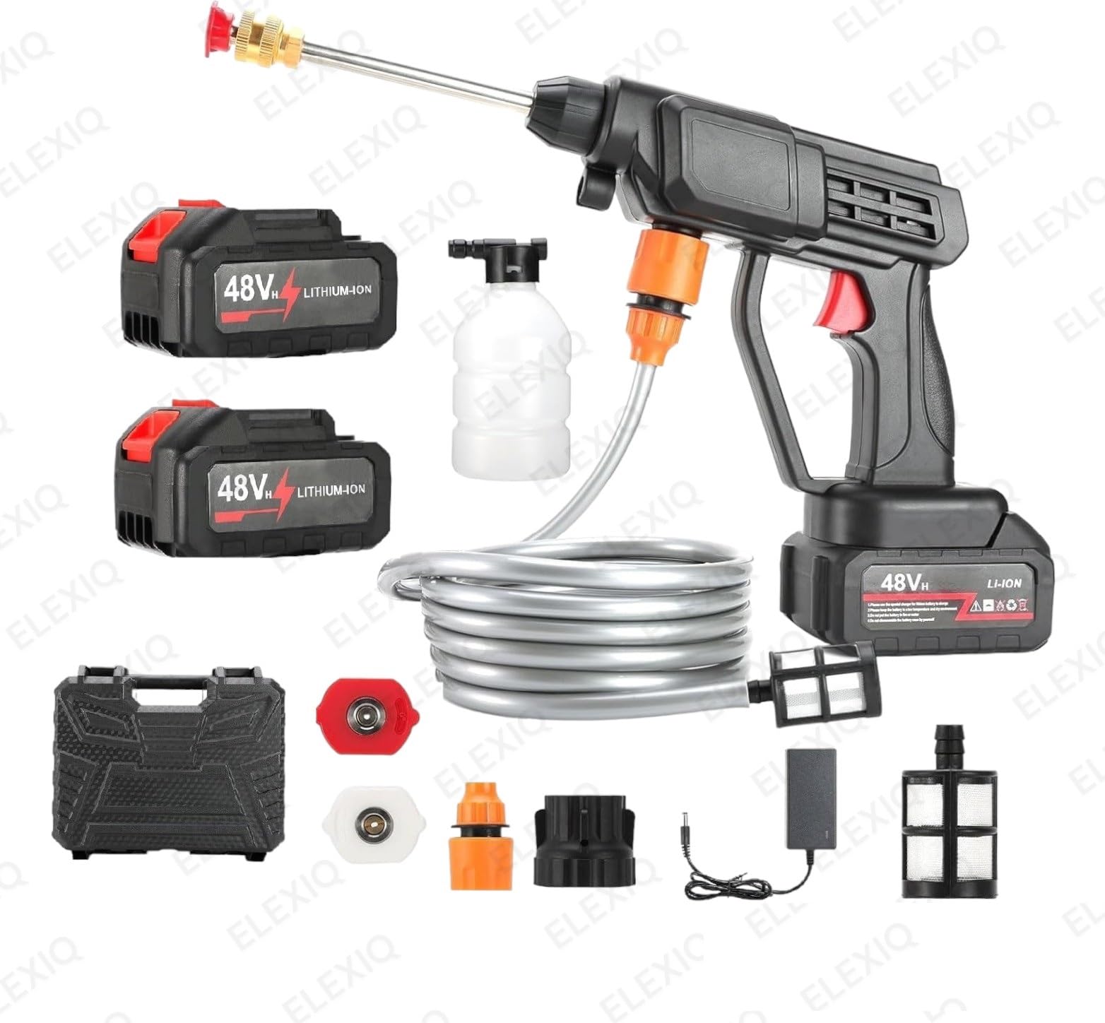 Elexiq 48V Portable Pressure Washer with Rechargeable Battery12000mah Cordless Pressure Washer Gun Cordless Power Washer Gun | Handheld Pressure Washer for Car Floor Cleaning (Double Battery) (B0D425WJMX) Amazon Price History, Amazon Price Tracker
