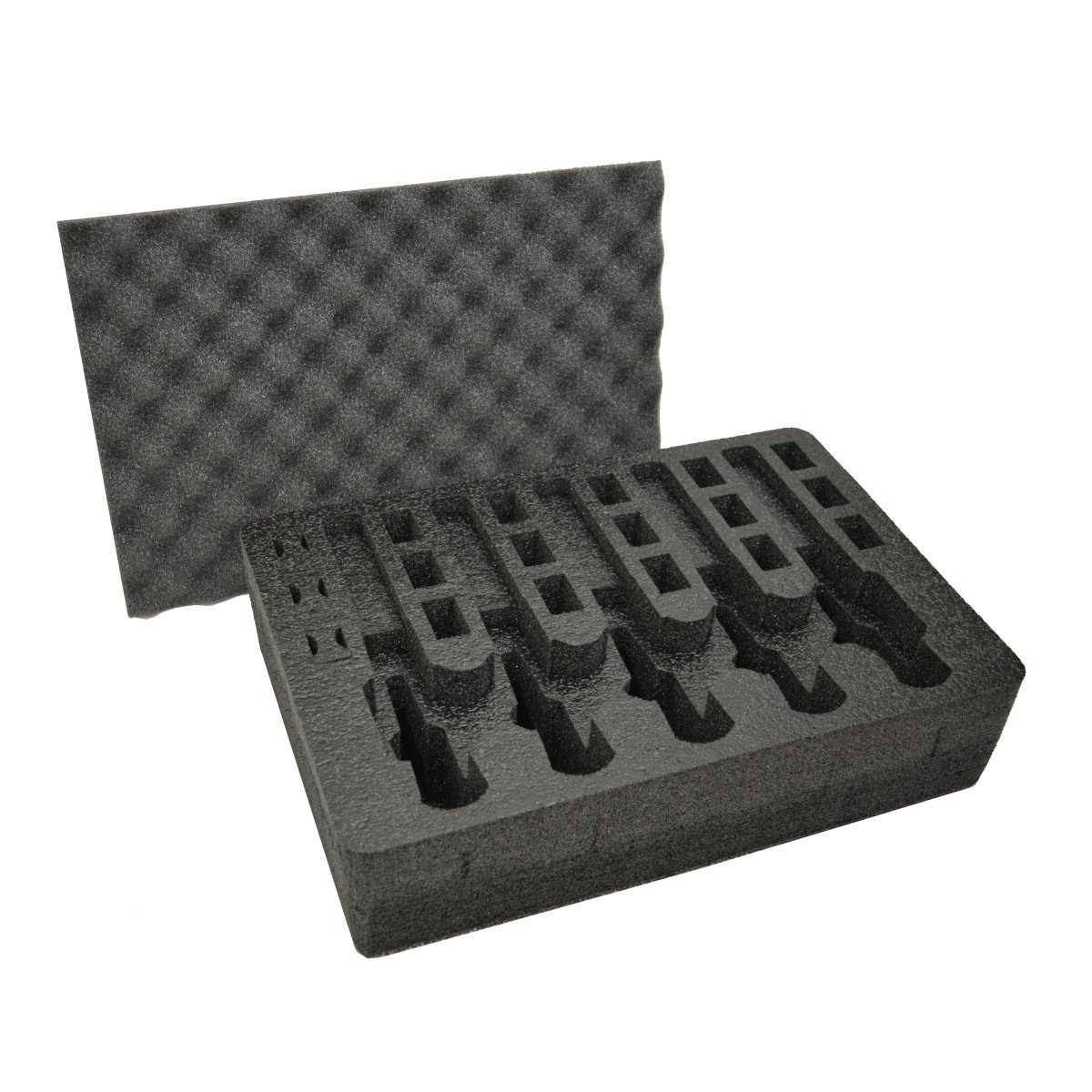 Pistol & Magazine Storage Foam Insert for Pelican P-1500 Case -2 Piece Set Pre-Cut Military Grade Polyethylene Foam Base Insert and Lid Liner (Case Not Included)