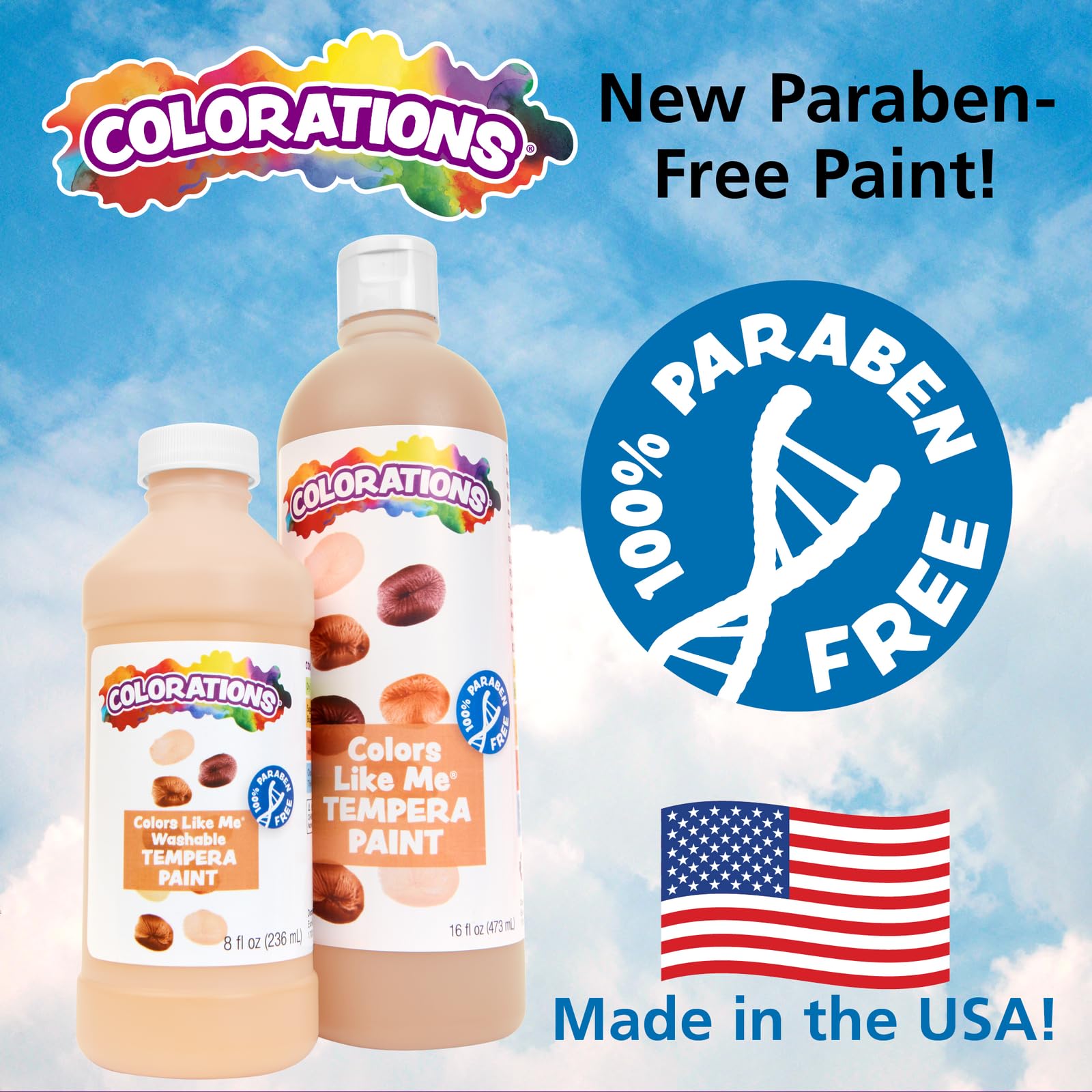 Colorations Colors Like Me Lot de 8 peintures lavables Tempera 237 ml