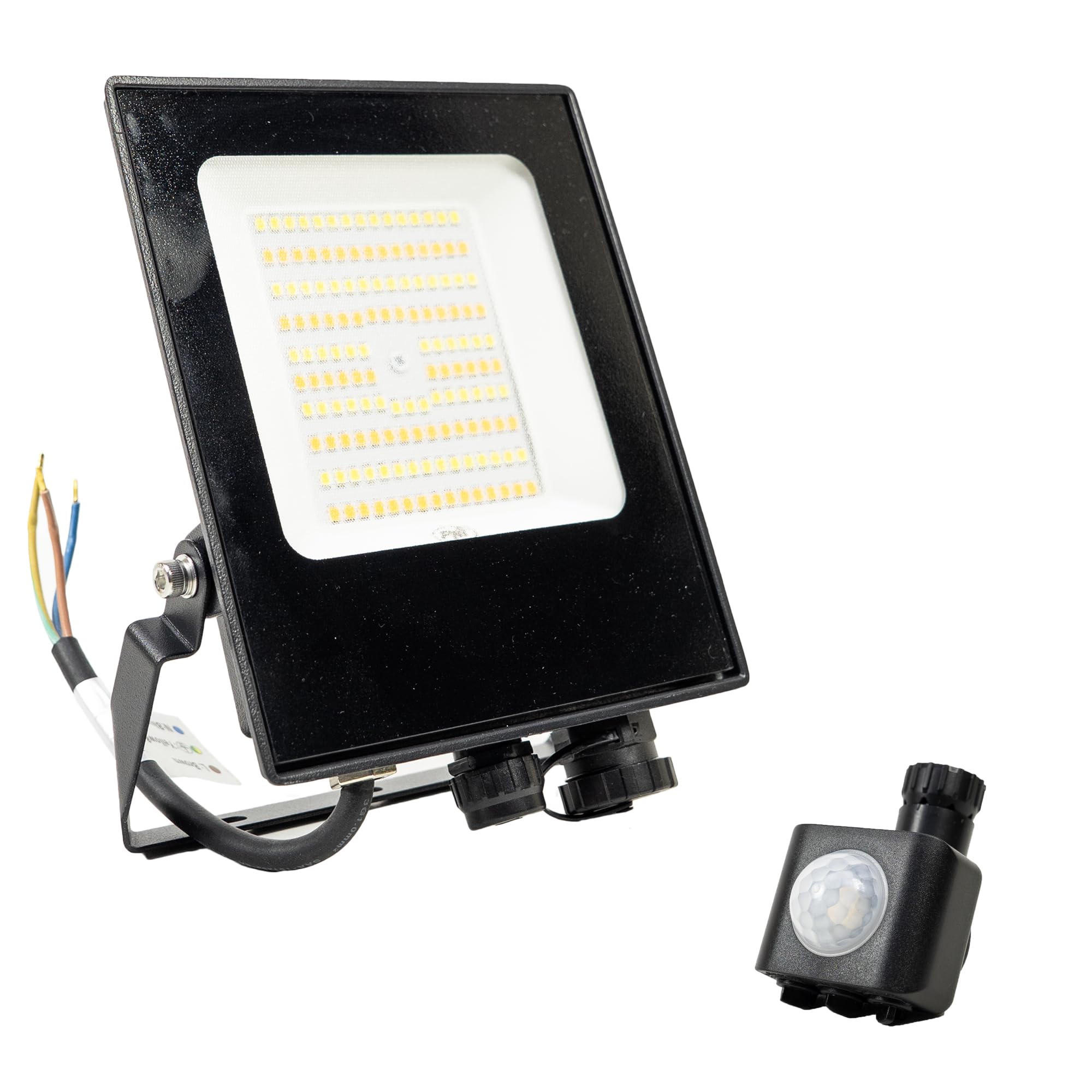 PNI Greenhouse WS550 50W LED Spotlight with Motion Sensor, Sensitivity Setting, Lighting Duration, 3000K - 6500K, dimming Function, 230V Power Supply, Black