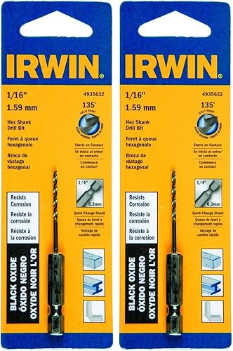 Miniatura 2 de Irwin Tools 4935632 Broca hexagonal de óxido negro, 116 pulgadas