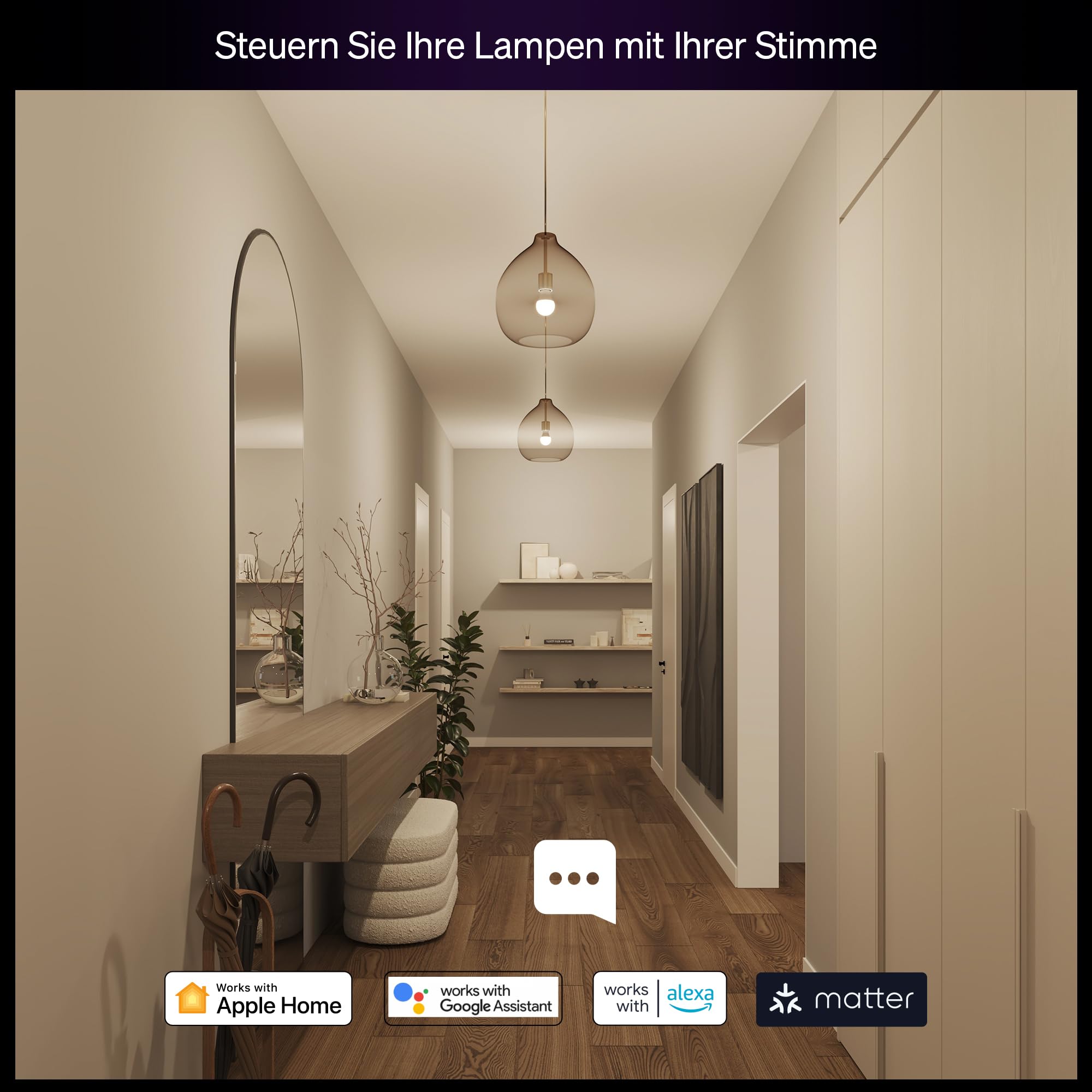 Philips Hue Essential Starter-Set: Bridge + 4 Essential E27 Smart Leuchtmittel, White und Color Ambiance LED Licht, 2200-6500K, dimmbare LED Lampen, funktioniert mit diversen Sprachassistenten