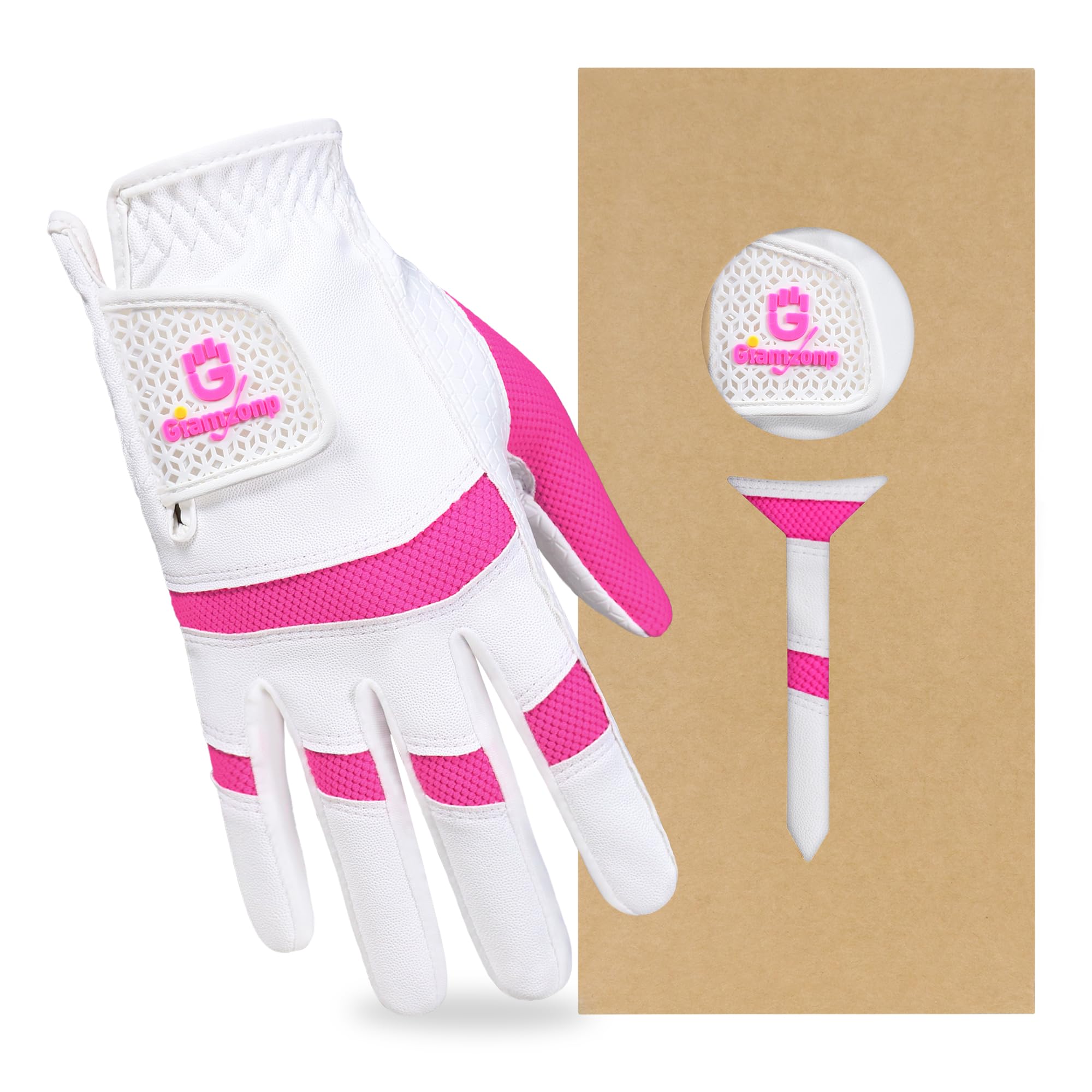 GIAMZONP Womens Golf Glove for Left or Right Hand 1 Pack, Breathable Lightweight Ladies Golf Glove with Non-Slip Grip for Women Golfers