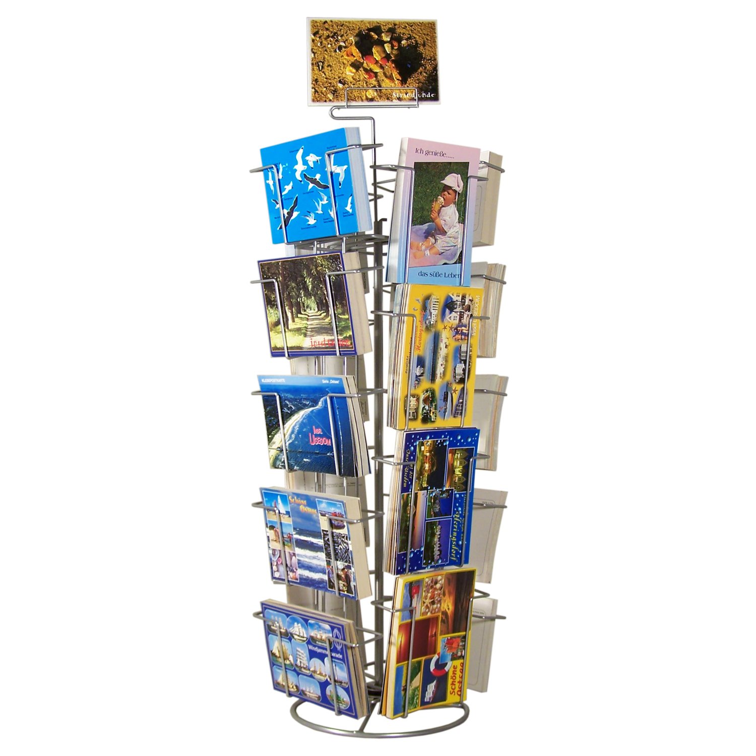 Gerso présentoir pivotant de cartes 18 motifs 130x180mm mixte comptoir cartes postales