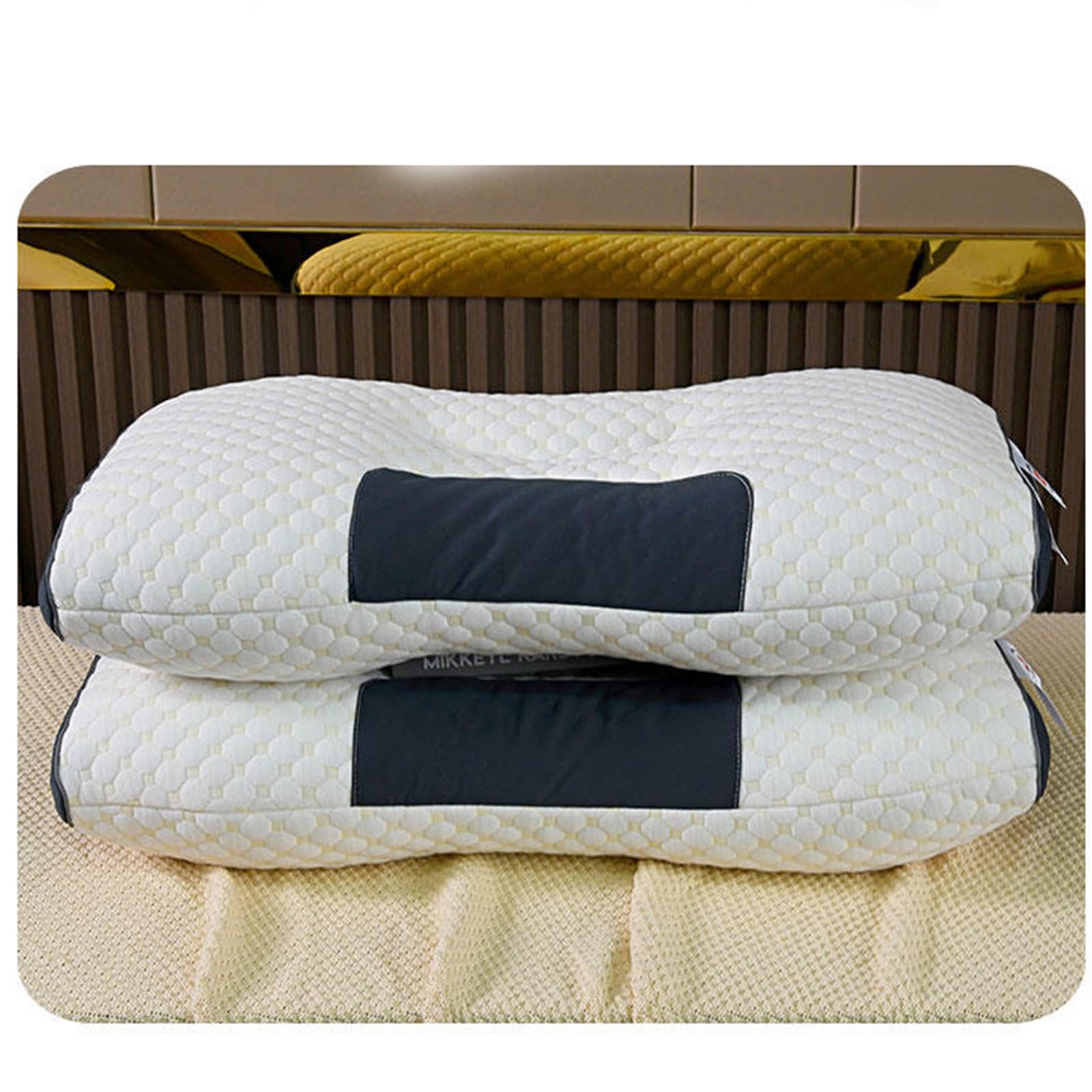 Pain Relief Memory Foam Pillows 2 Pack with Orthopaedic Ergonomic Neck Support Designed fo...