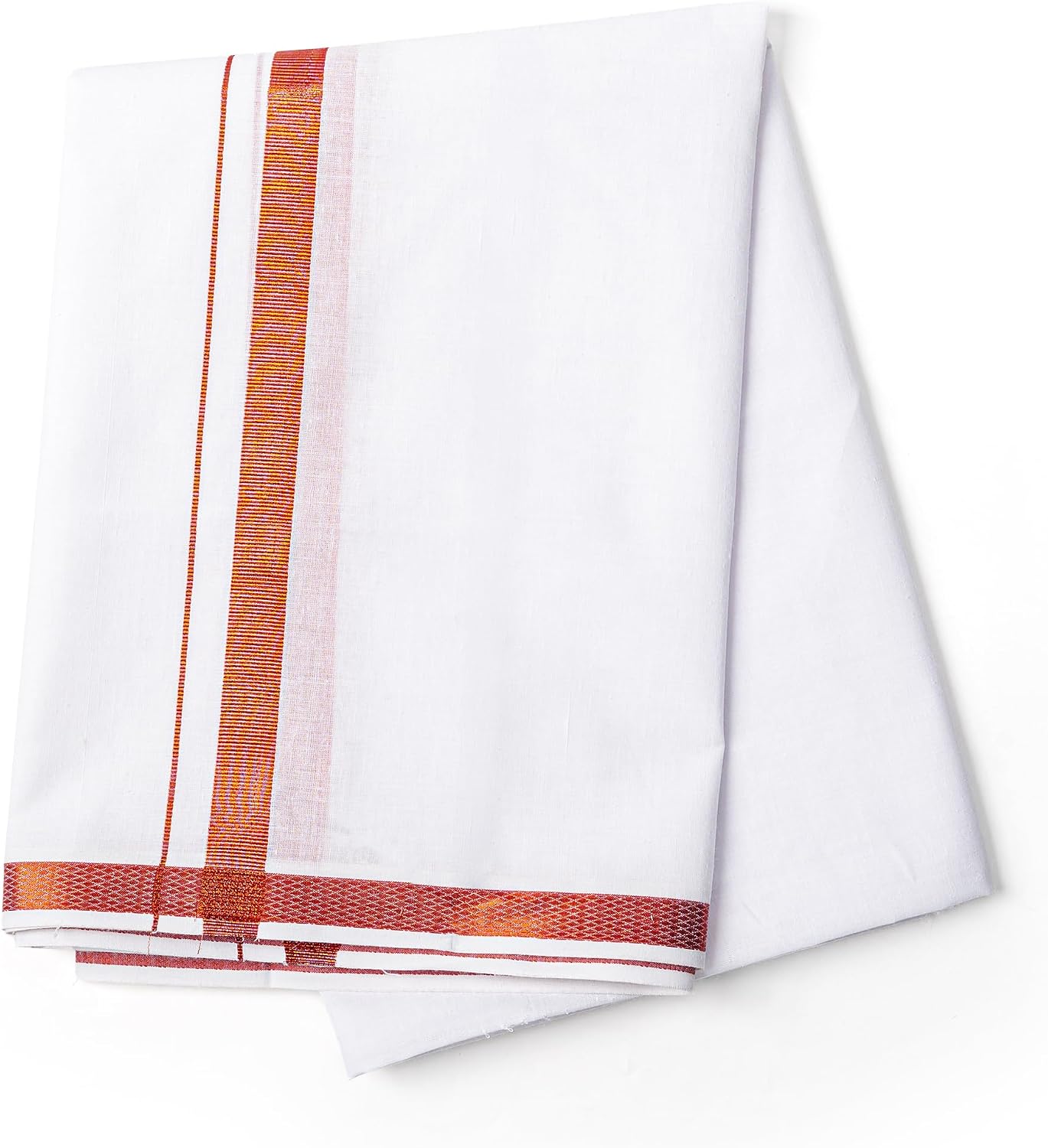 Dhoti Vesti Mundu Single Layer with Border Traditional Wear for Religious Occasion Wedding Puja Rituals and Gifting