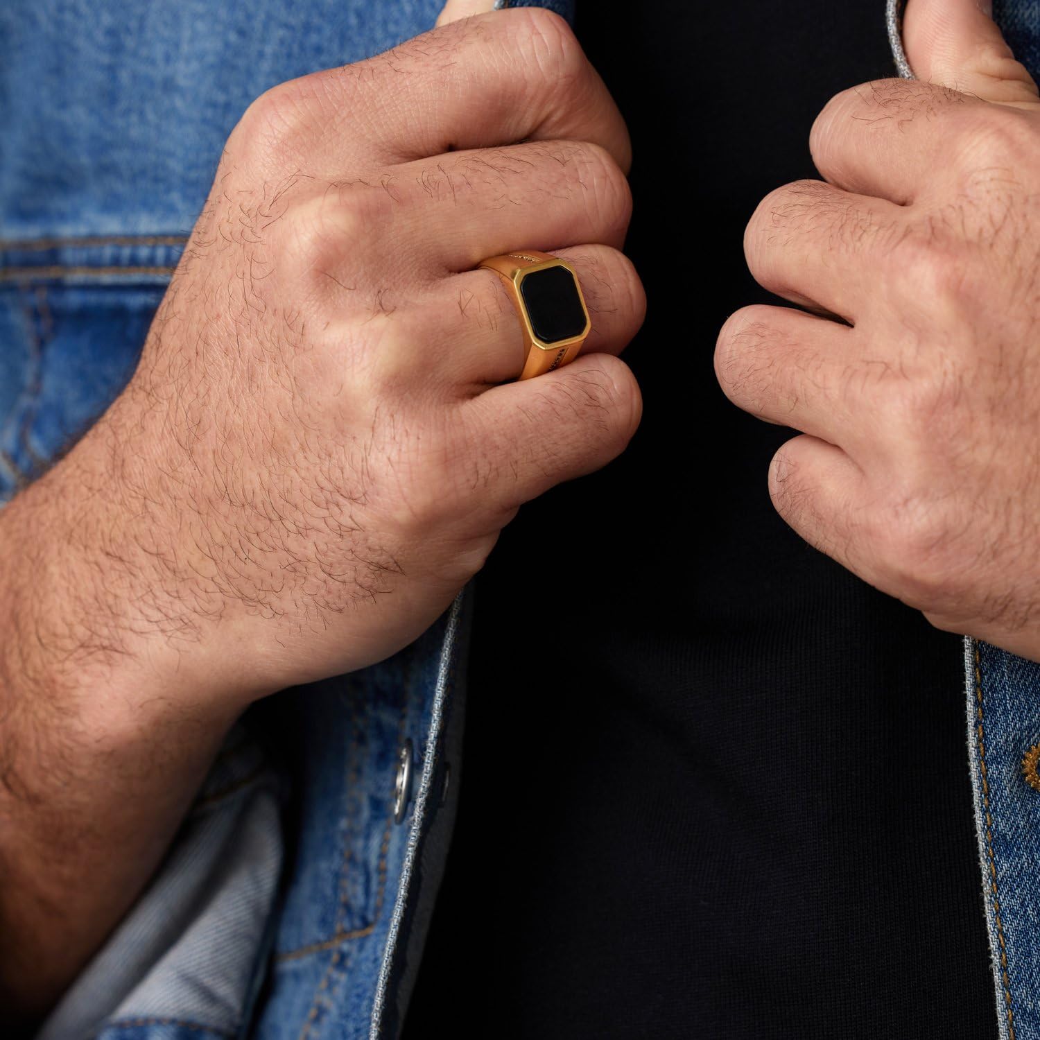 Lucardi - Herren Plattierter Ring | Schmuck - Geschenk Gold