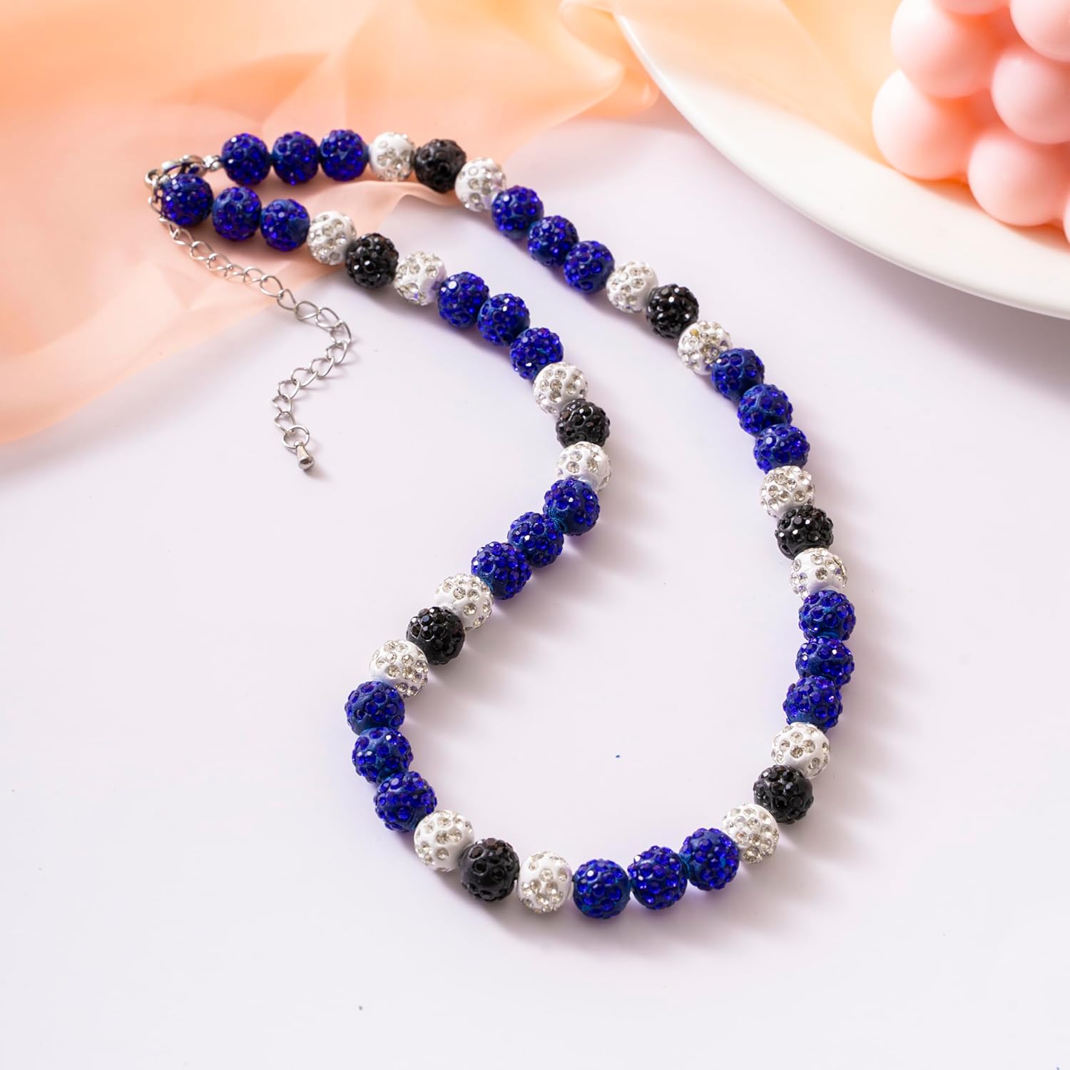 Baseball Necklace - Glitter Bling Clay Beaded Ice Collection Necklace for Men Boys Cool Gifts for Baseball Players Lovers - Image 2