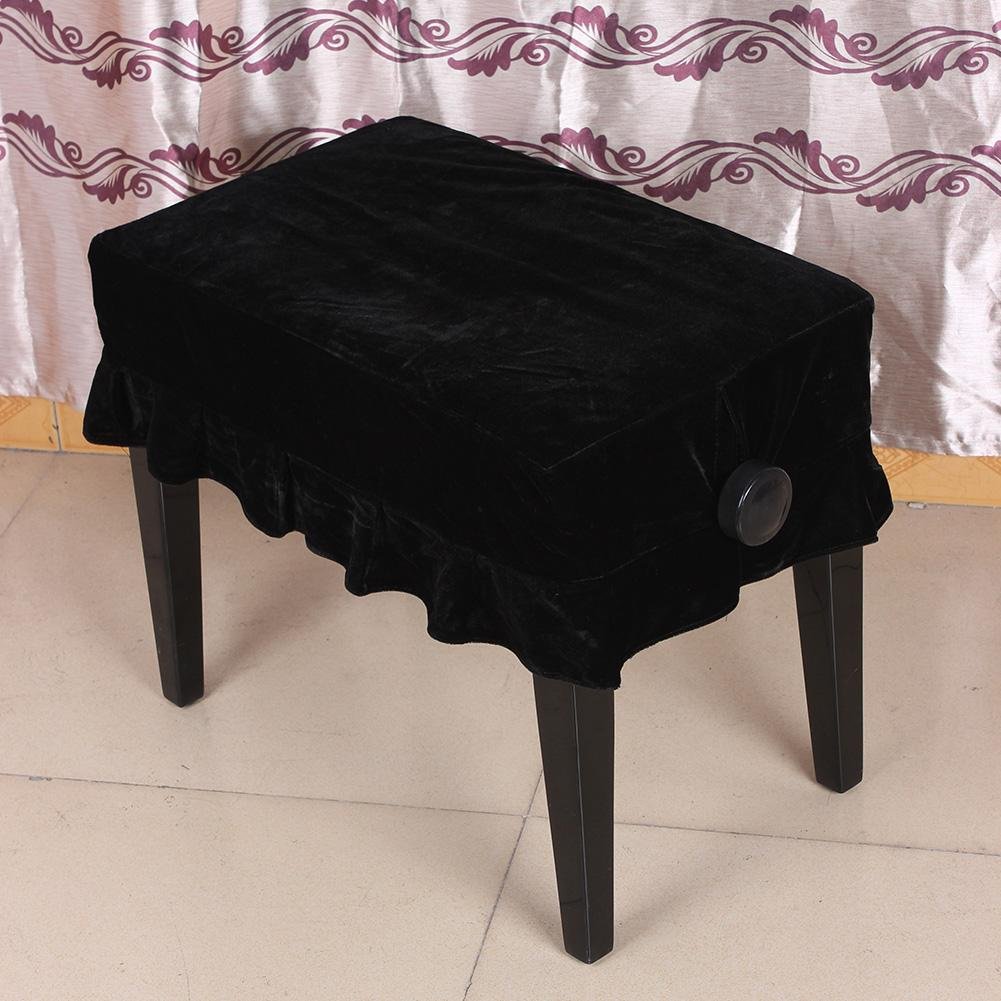 Coprisgabello per pianoforte, coprisgabello decorato per sgabello singolo, sedile universale (nero), accessori per suonare