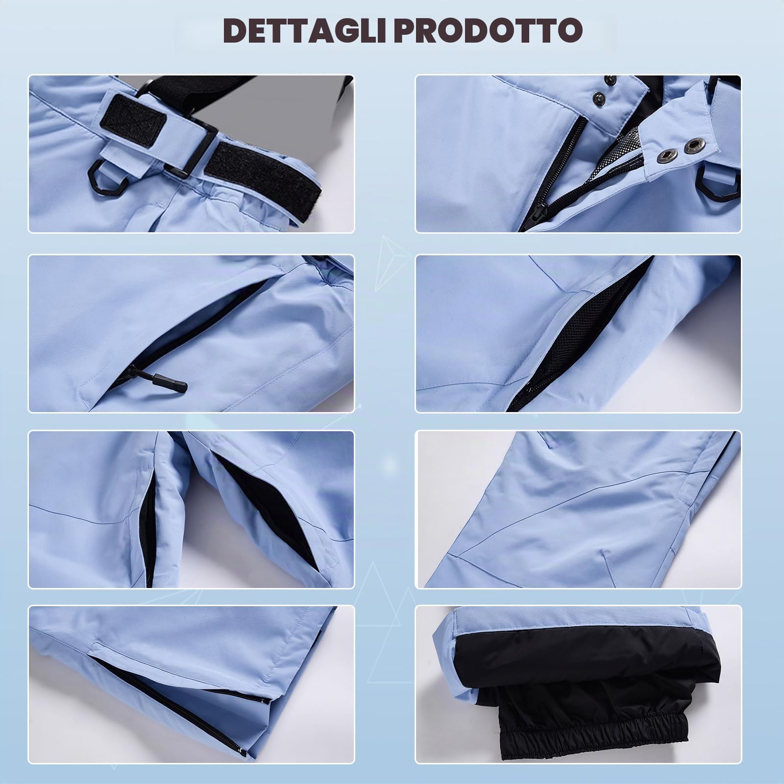 HOUZONIY Giacca da sci da Uomo e pantaloni Set, tuta da neve isolata antivento, cappotto da neve invernale caldo per snowboard