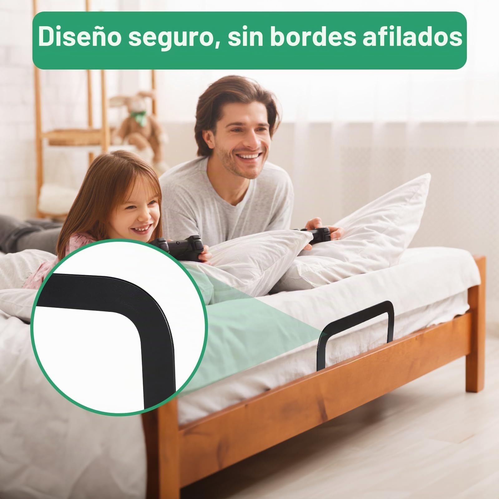 DBREAKS Sujeta Colchones al Somier, Estabilizadores de Colchón, Soportes De Barra De Retención De Metal, Soporte De Agarre Antideslizante (4)