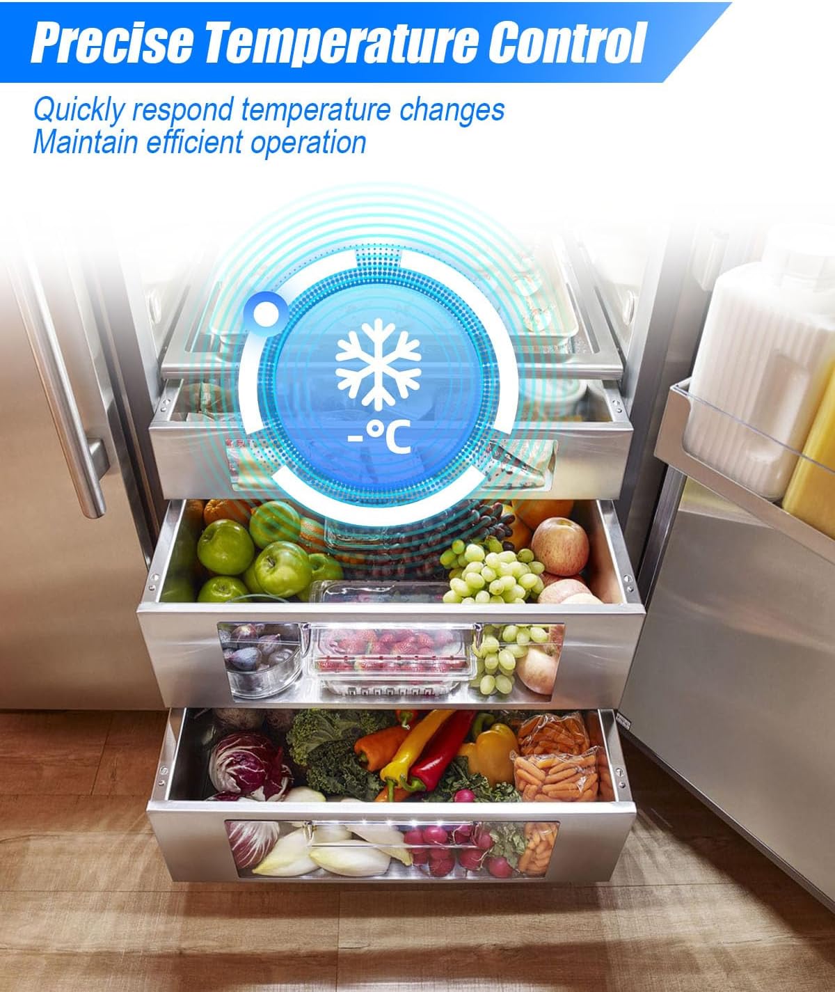 800366 Temp Control Kit Fit for True Refrigeration | 800366 Temperature Control Kit Replace 077B6806 077B7172 988282, 76 inches Coil Sensing Thermostat