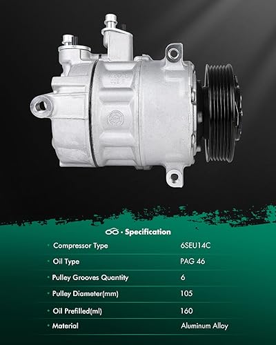 Vista 295 de SCITOO Compresor de CA apto para H-onda Prelude 2.2L 2001 para H-onda Civic para A-cura EL 1.7L 1997 1998 1999 2000 2001