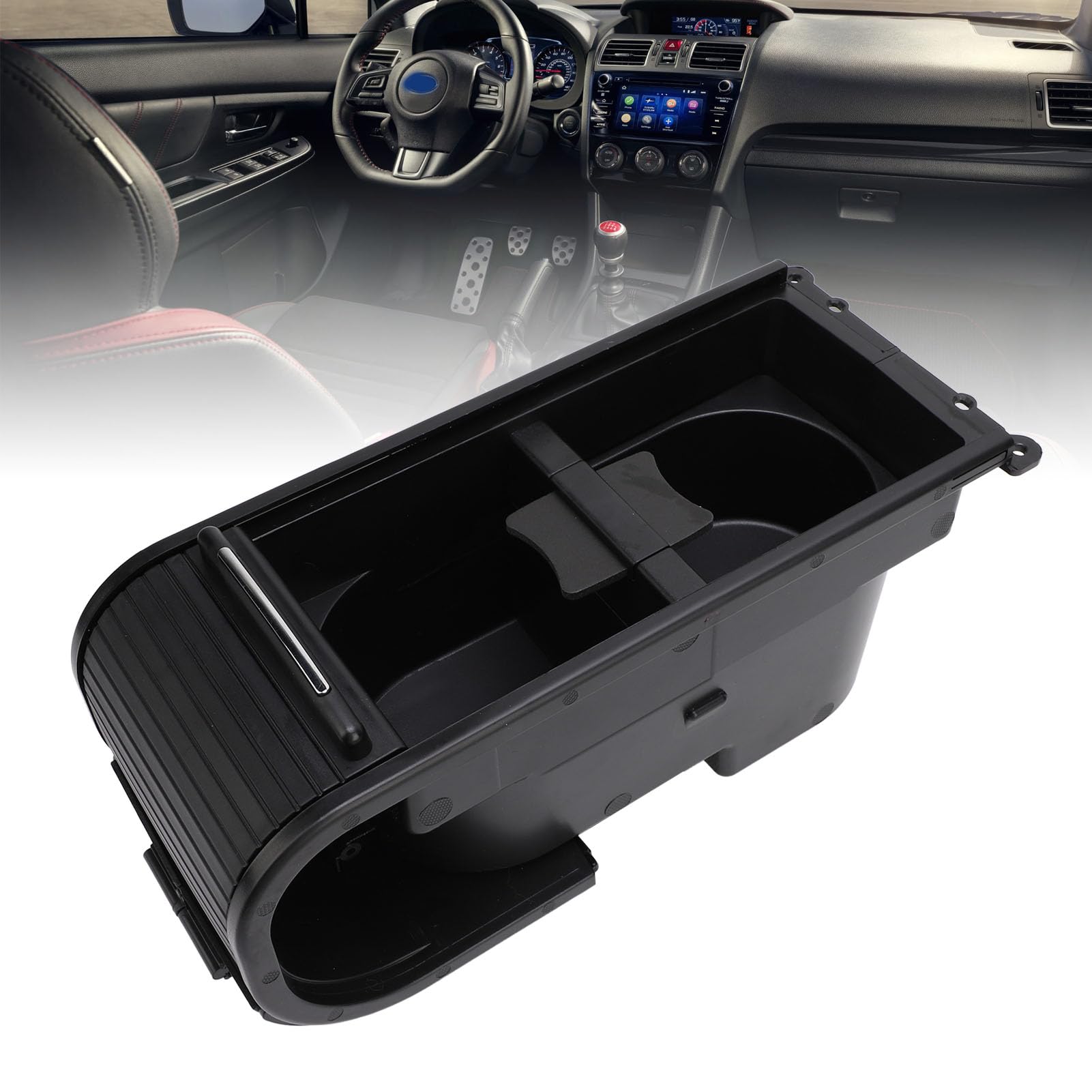 Porte-gobelet de Console Centrale Avant de Remplacement pour Impreza, 66155AG100JC Porte-gobelet Avant Anti-déversement, Haute stabilité pour Tasses et Bouteilles d'eau,