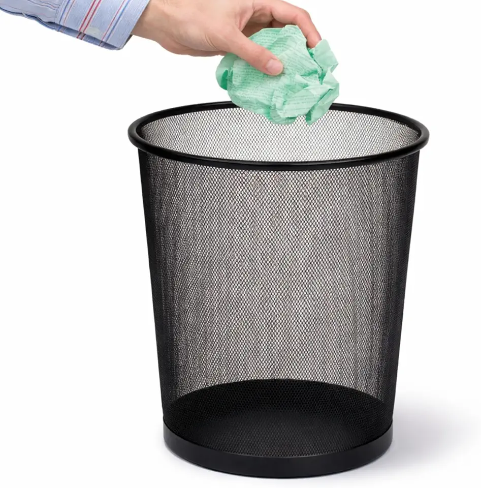 Lixeira Aramada Preta 10 Litros – Cesto de Lixo Metálico Decorativo para Escritório, Cozinha e Casa, Resistente, Compacto e Ideal para Uso Diário e Reciclagem