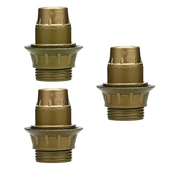 FINELED Small Edison Screw E14 Lamp Holder,3 PackE14 Pendant Socket & Lampshade Collar Ring Gold
