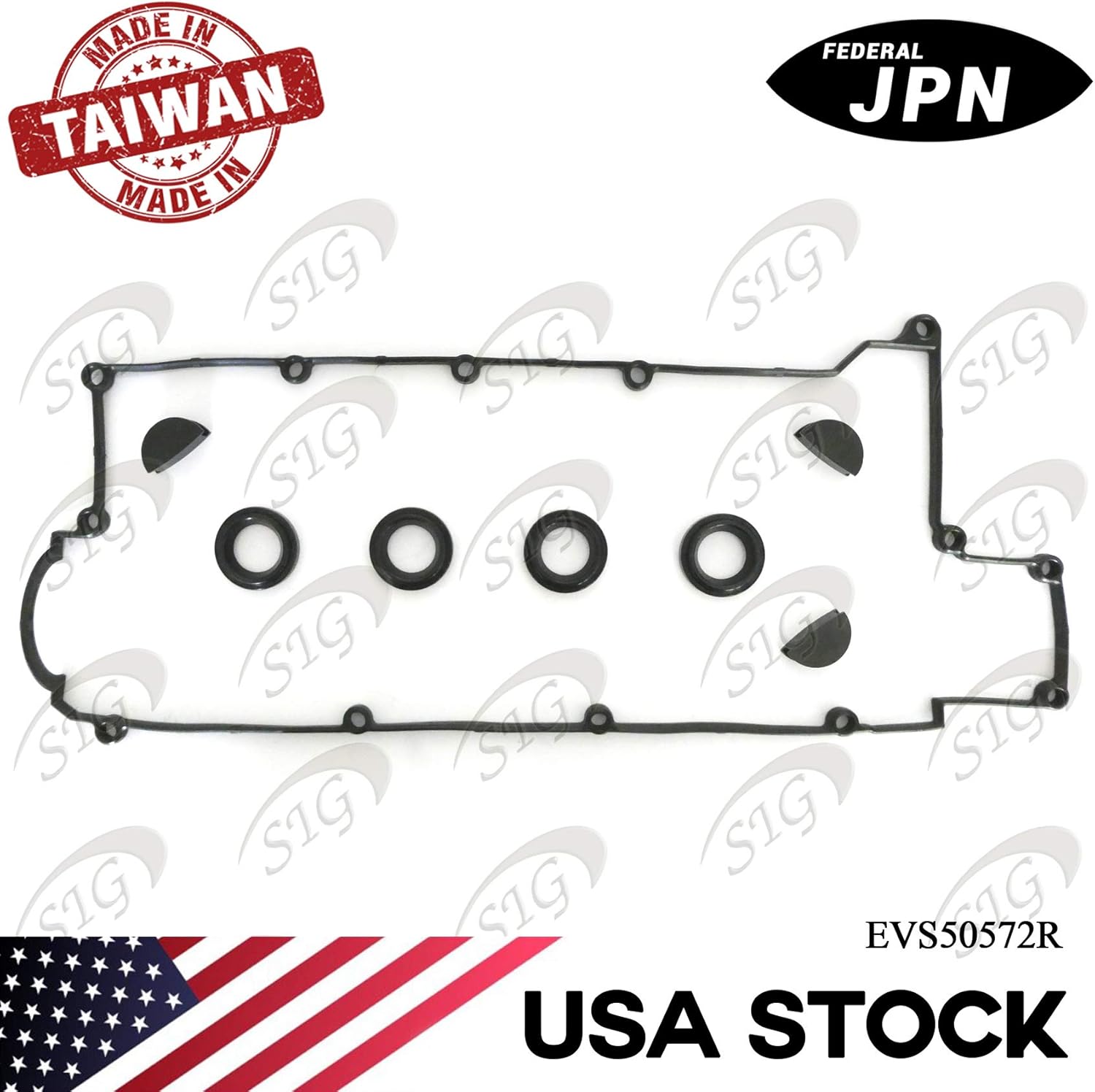 Engine Valve Cover Gasket Compatible with Hyundai Model Elantra 1998-2003 & Tiburon 1997-2003 with Engine Base 1.8L L4 1795cc 1.8L L4 1796cc 2.0L L4 1975cc 2.0L L4 1997cc (Rep# VS50572R) - EVS50572R