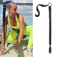 Vista 64 de SEIKEA Extensión de Cola de Caballo Larga DIY Trenzada con Banda para el Cabello, Extensiones de Cabello Liso Envolvente, Postizo Sintético Suave