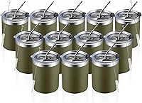 Vista 7 de MEWAY Paquete de 8 tazas de café de 12 onzas con tapa, taza de café reutilizable de acero inoxidable aislada, taza de café duradera de doble pared