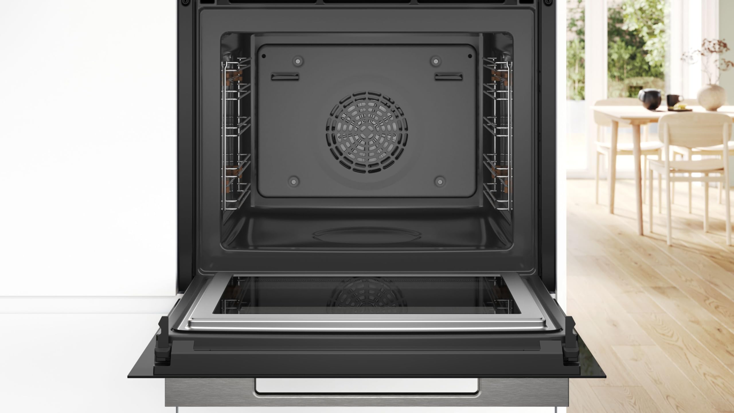 Bosch HMG7361B1, Forno combinato con microonde smart da incasso, Funzione Airfry, Chiusura ammortizzata della porta, Display TFT Touch Plus, Nero, 60 cm.