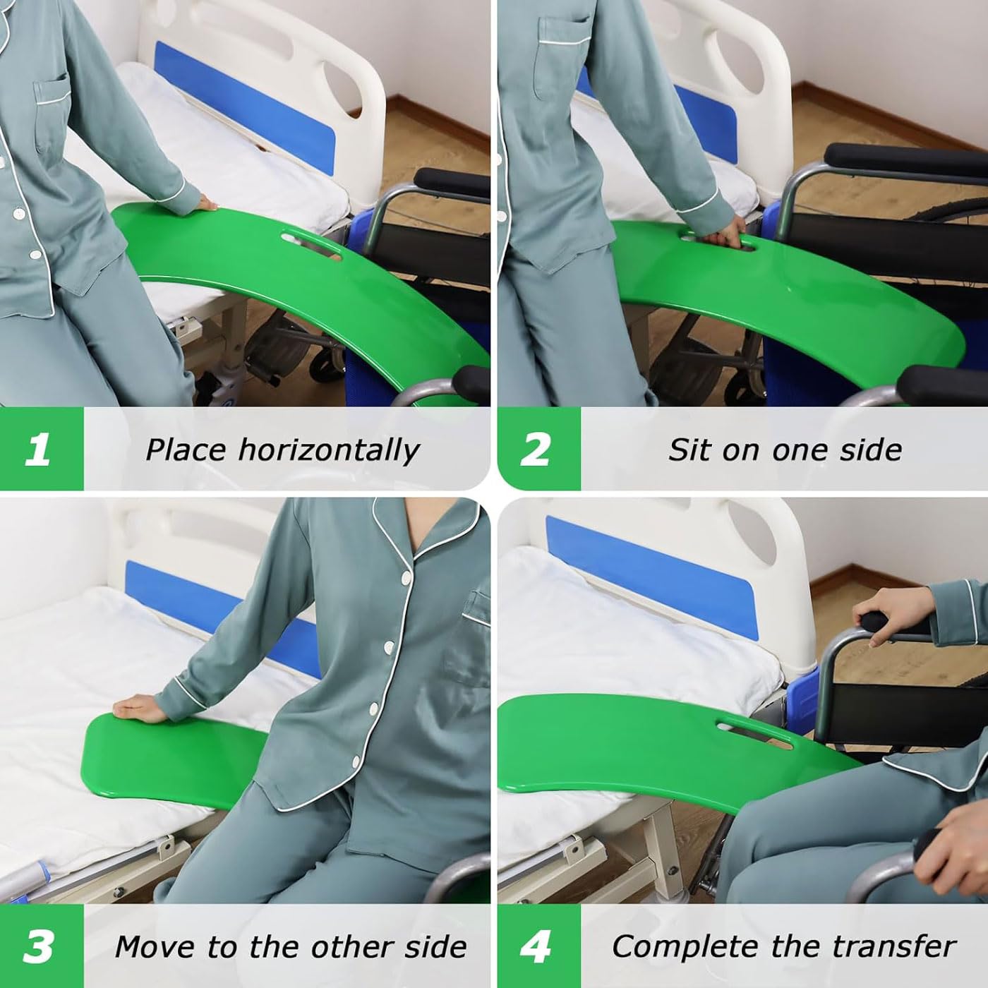 Tavola per Trasferimento Letto, Tavola Scorrevole per Sedia a Rotelle può Contenere Fino a 150kg, Dispositivo di Assistenza allo Scorrimento del Paziente, Disco Scorrevole per Anziani, Disabili