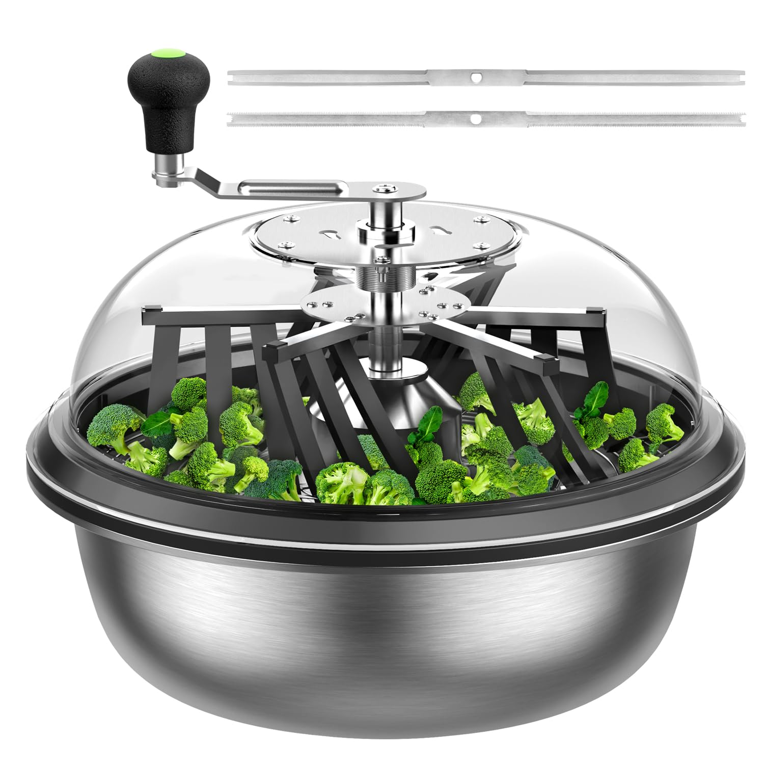 16 Inch Bud Leaf Bowl Trimmer, 16" Trim Bowl with Clear Visibility Dome and Sharp Stainless Steel Blades, for Twist Spin Cutting Buds, Flowers, Leaves, Hydroponics Plants