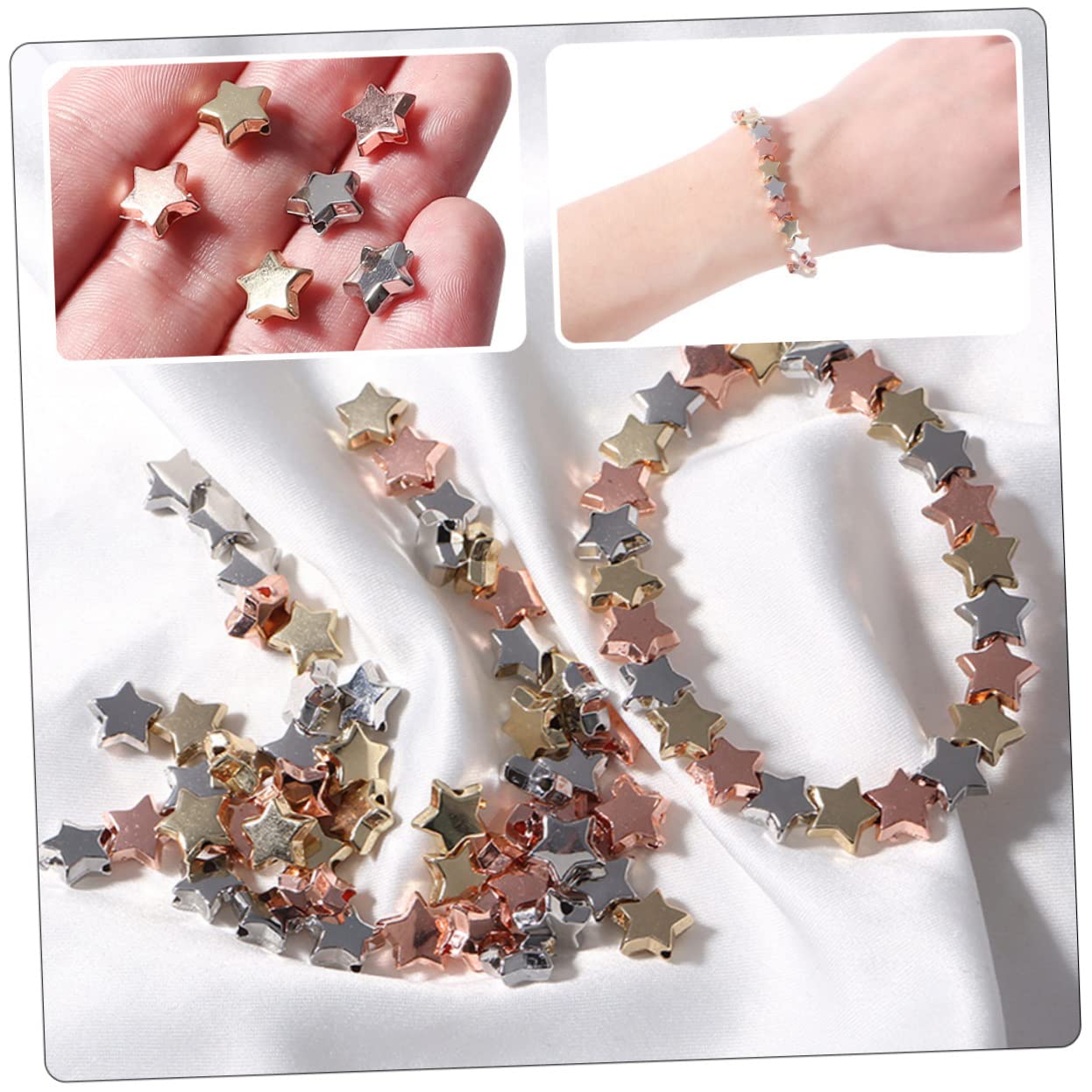 NUOBESTY 1200stücke Sternperlen Bunte Ccb Schmuckperlen Für Armbänder Halsketten Und Kreative Bastelprojekte Als Zwischenperlen Für Einzigartigen Schmuck Pro Packung