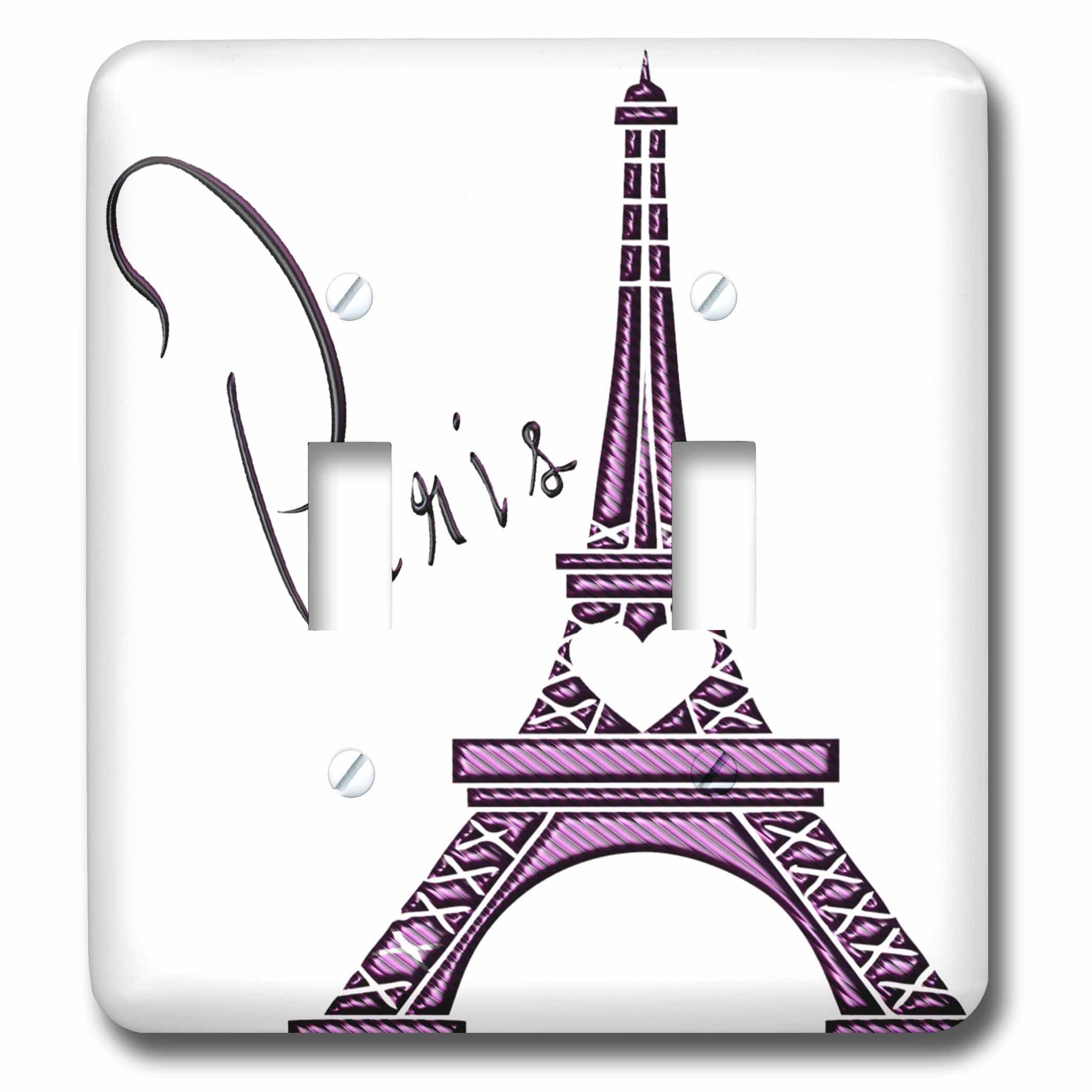 Interruptor doble morado de París para tapar desperfectos de pared con diseño
