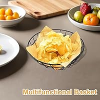 Vista 8 de DOITOOL 2 cestas de pan, cestas de alambre de metal ovaladas cromadas de 7.67 x 2 pulgadas, cestas de comida rápida para servir, contenedores