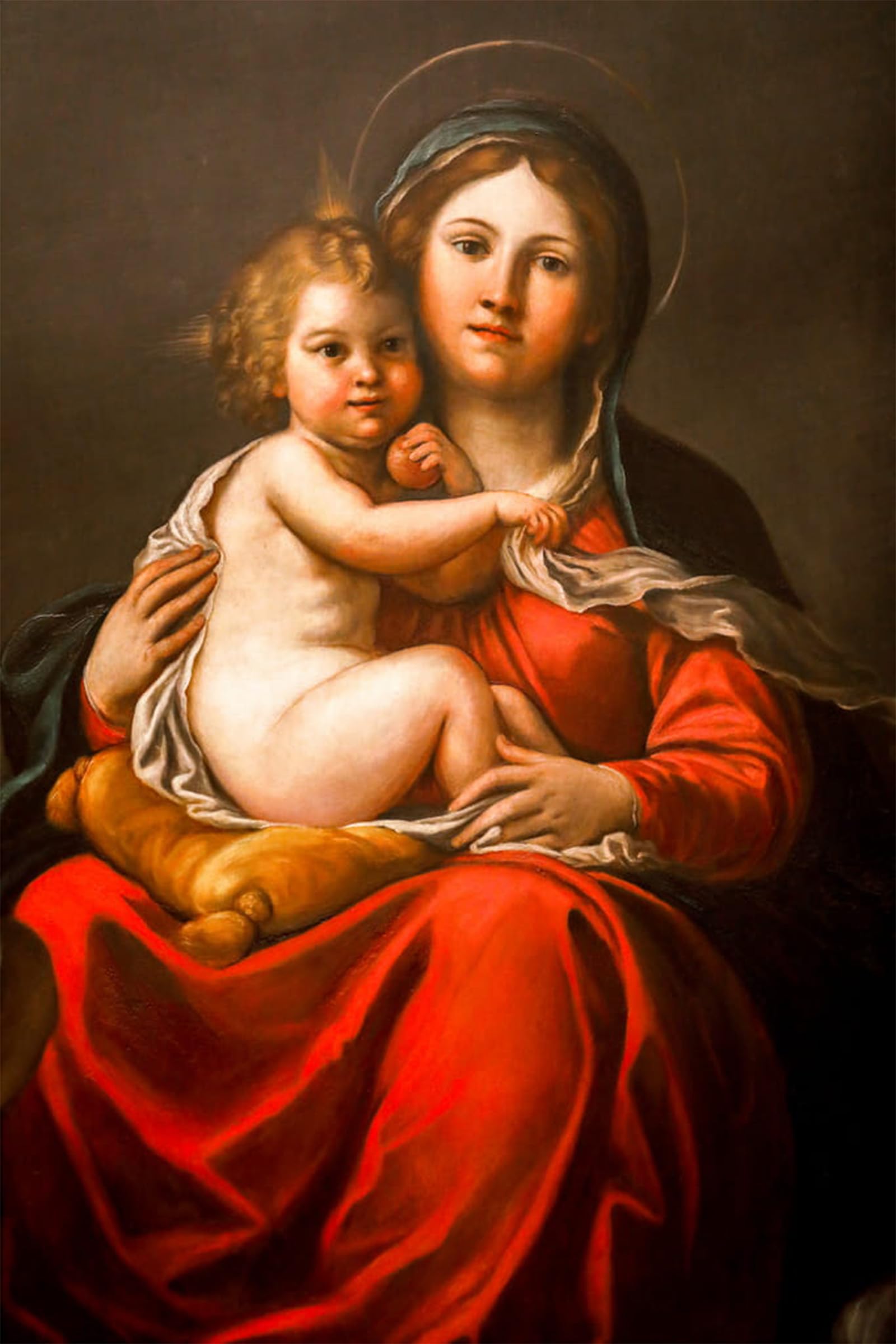 Posteriik No Frame Famous Animal Posters Vintage Picture Lady And Child With Angels By Francesco Albani Modern Wall Decor For Home Decor 60X90cm
