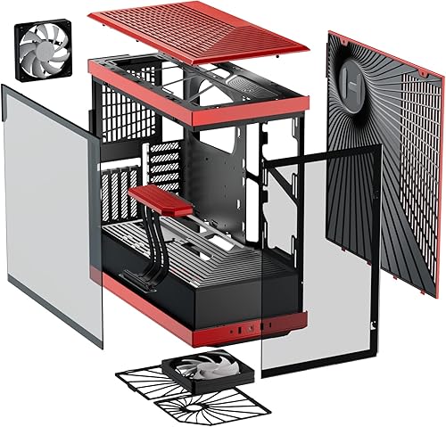 Vista 26 de HYTE Y60 - Moderna caja para juegos ATX de torre media con doble cámara panorámica de vidrio templado y cable elevador PCIE 4.0 incluido